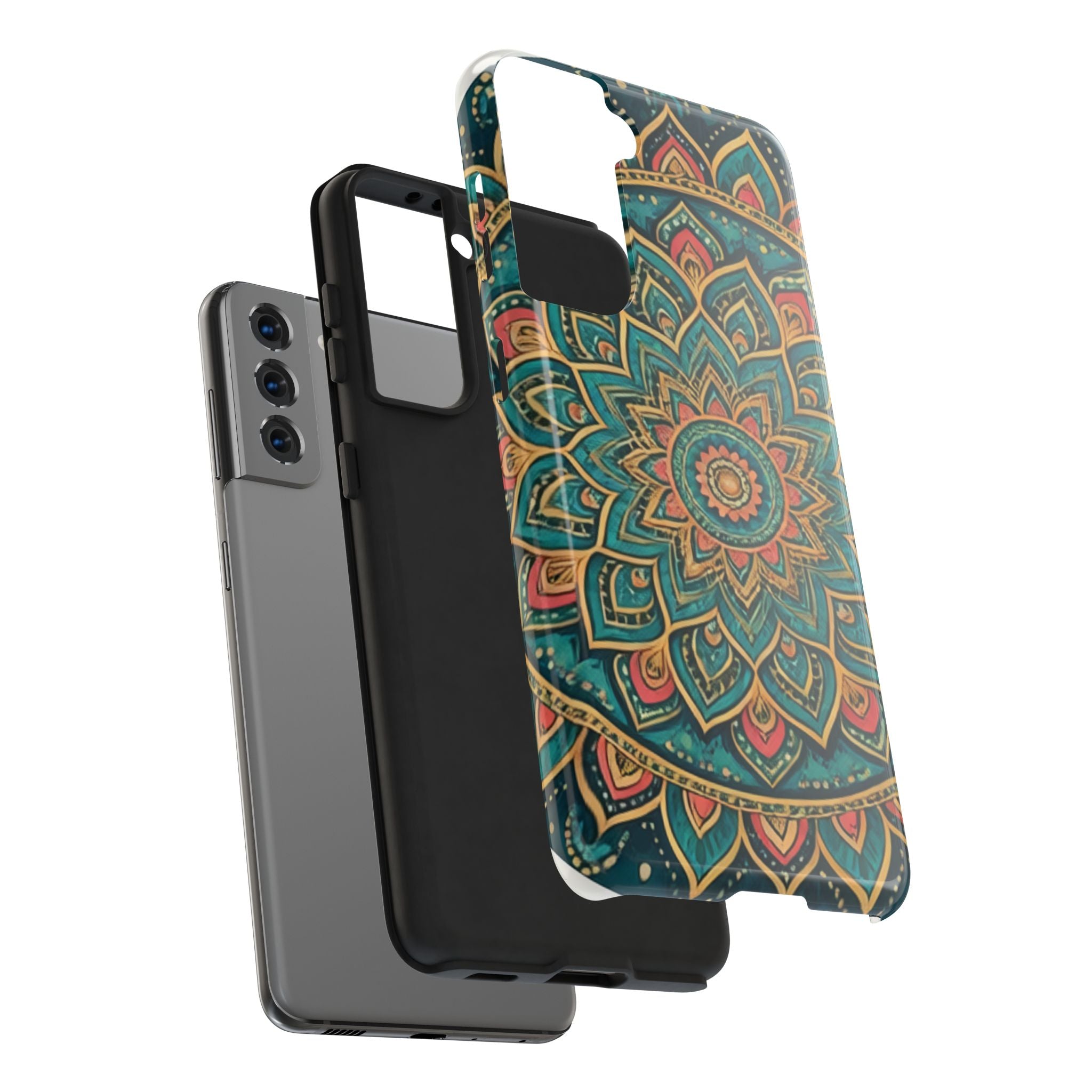 Teal Gold Mandala Tough Phone Case
