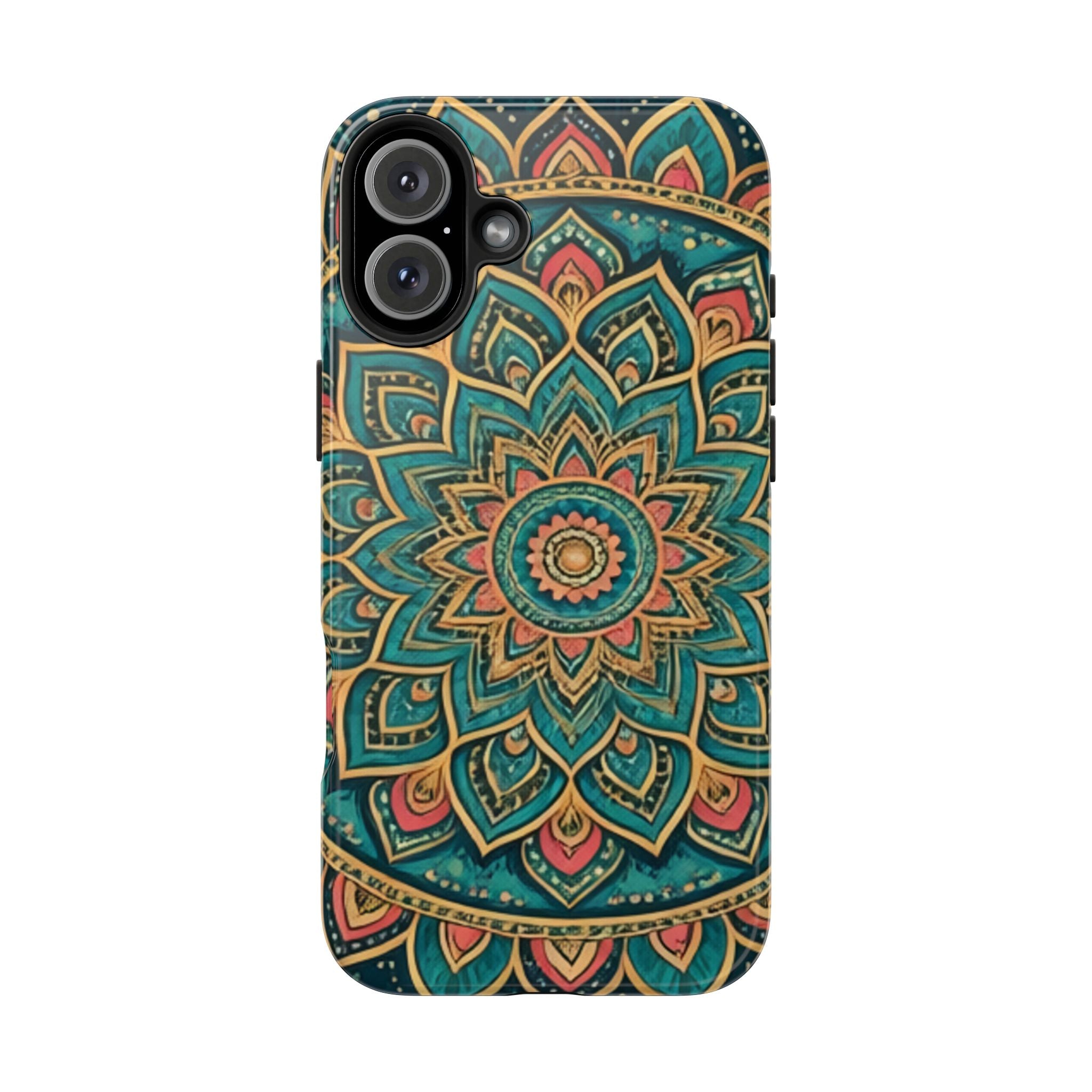 Teal Gold Mandala Tough Phone Case