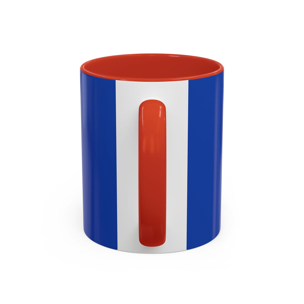 Blue Accent Coffee Mug with Neon Heart Hands Design — 11/15oz