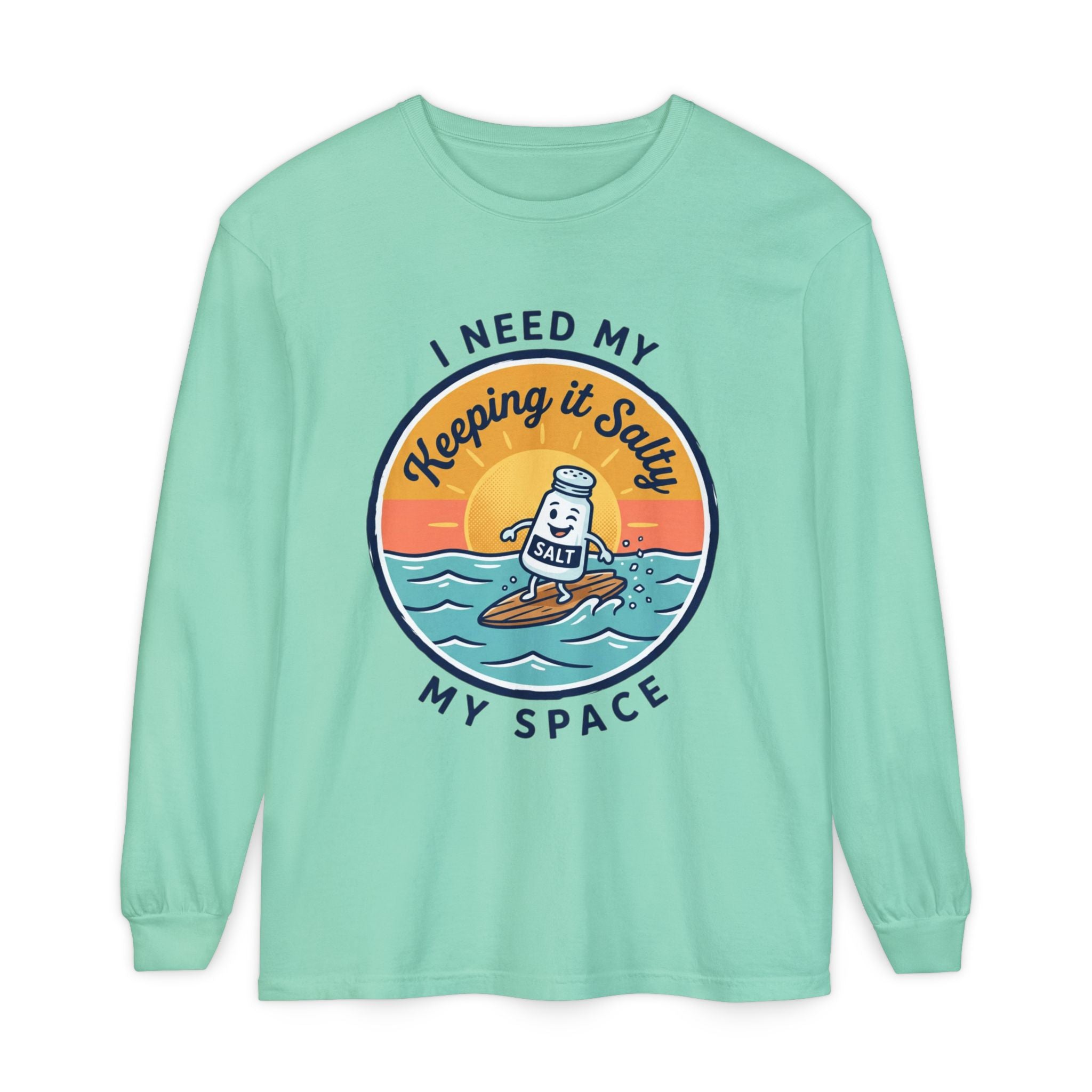 Keeping It Salty surf salt shaker illustration Long Sleeve T-Shirt | Summer beach vibes