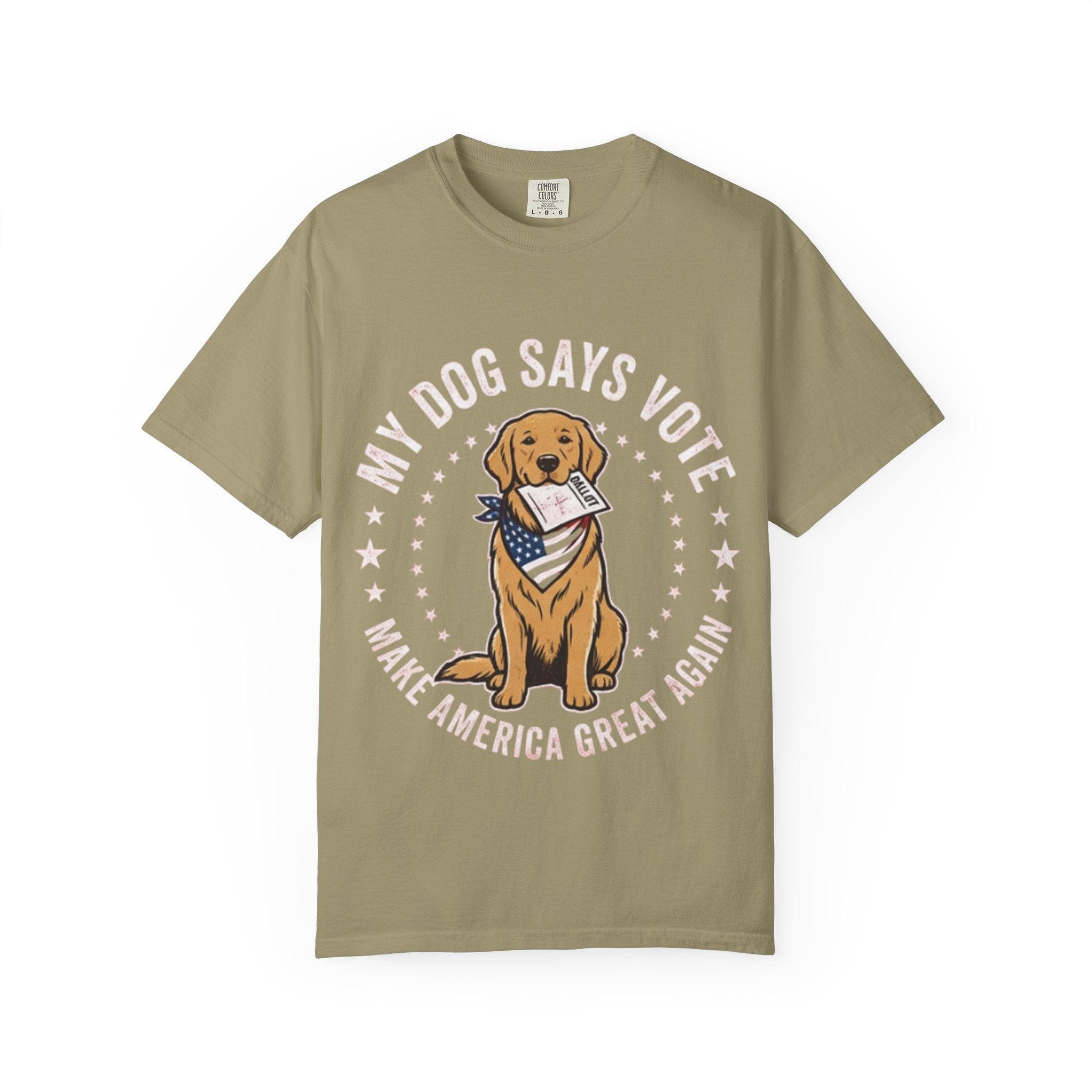 My Dog Says Vote Make America Great Again T-Shirt | Golden Retriever, Patriotic