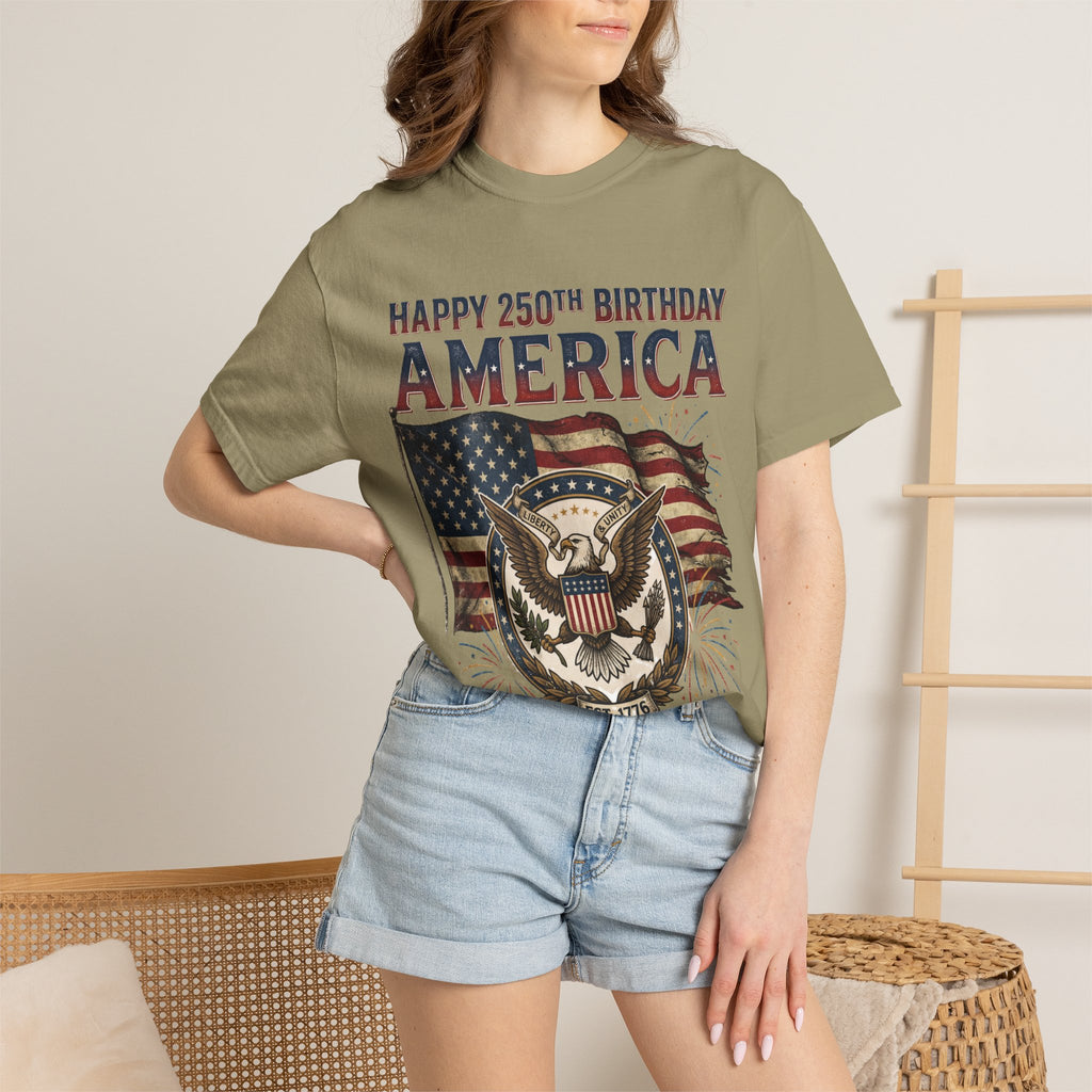 America 250th Anniversary T-Shirt — "Happy 250th Birthday America" Patriotic Tee (1776–2026)