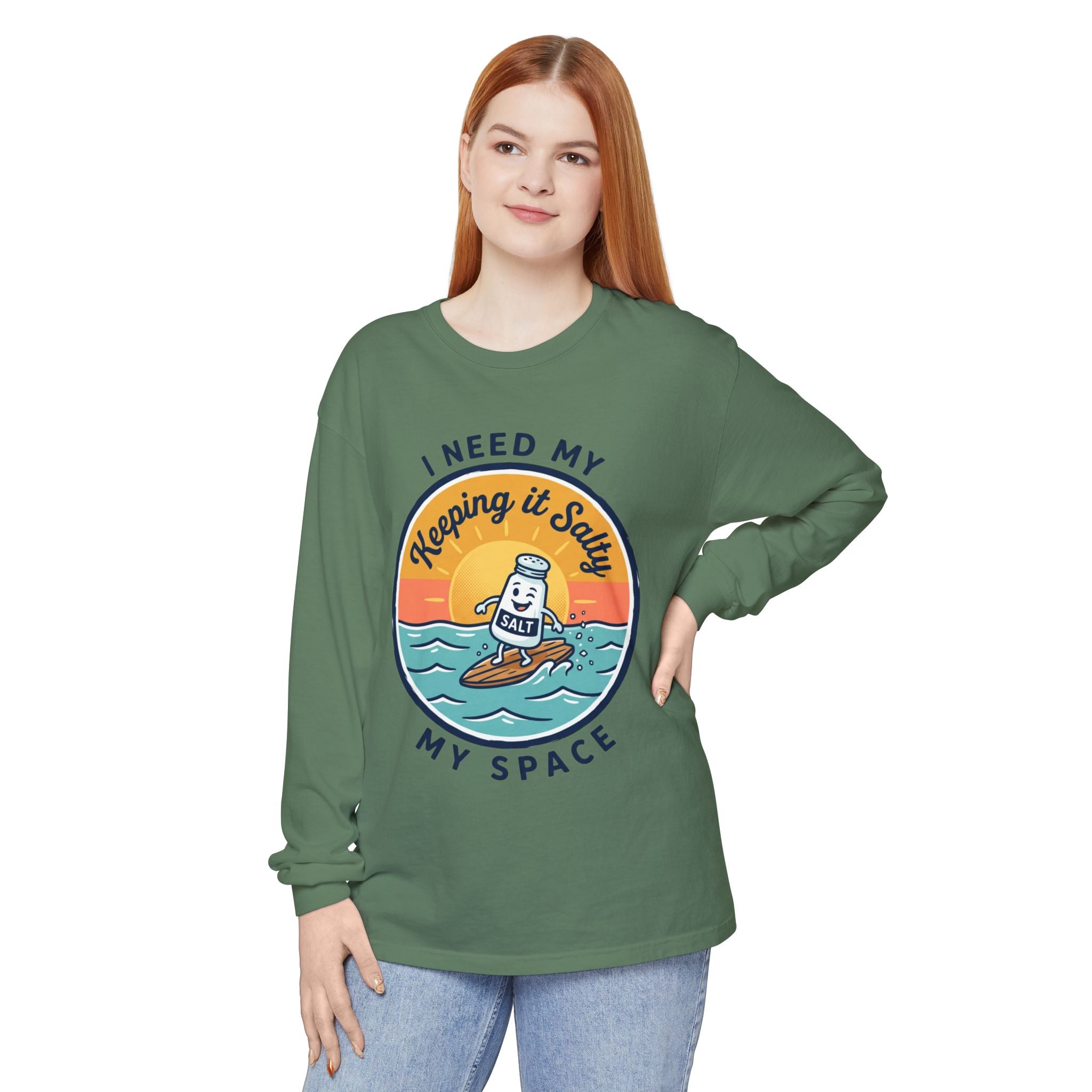 Keeping It Salty surf salt shaker illustration Long Sleeve T-Shirt | Summer beach vibes
