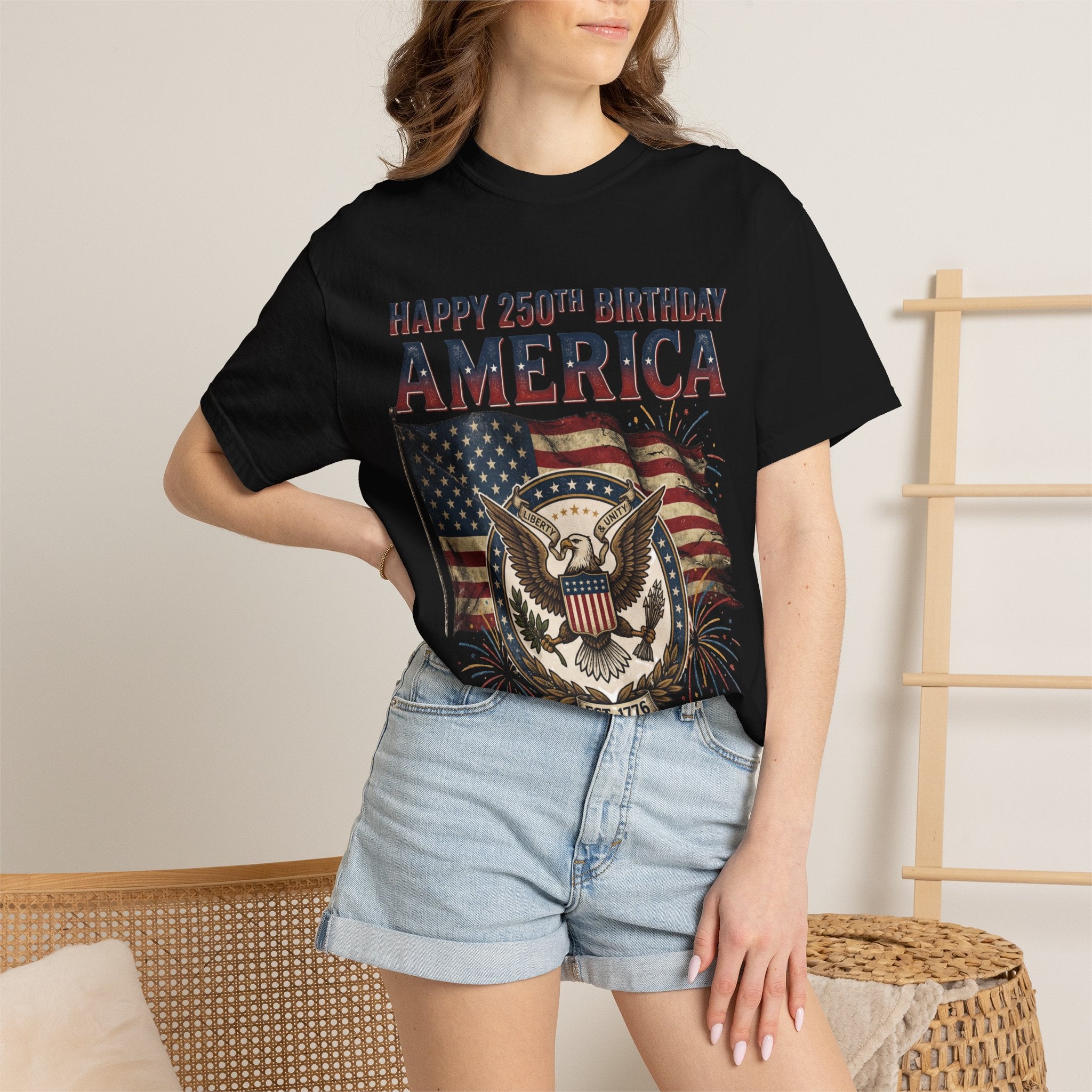 America 250th Anniversary T-Shirt — "Happy 250th Birthday America" Patriotic Tee (1776–2026)