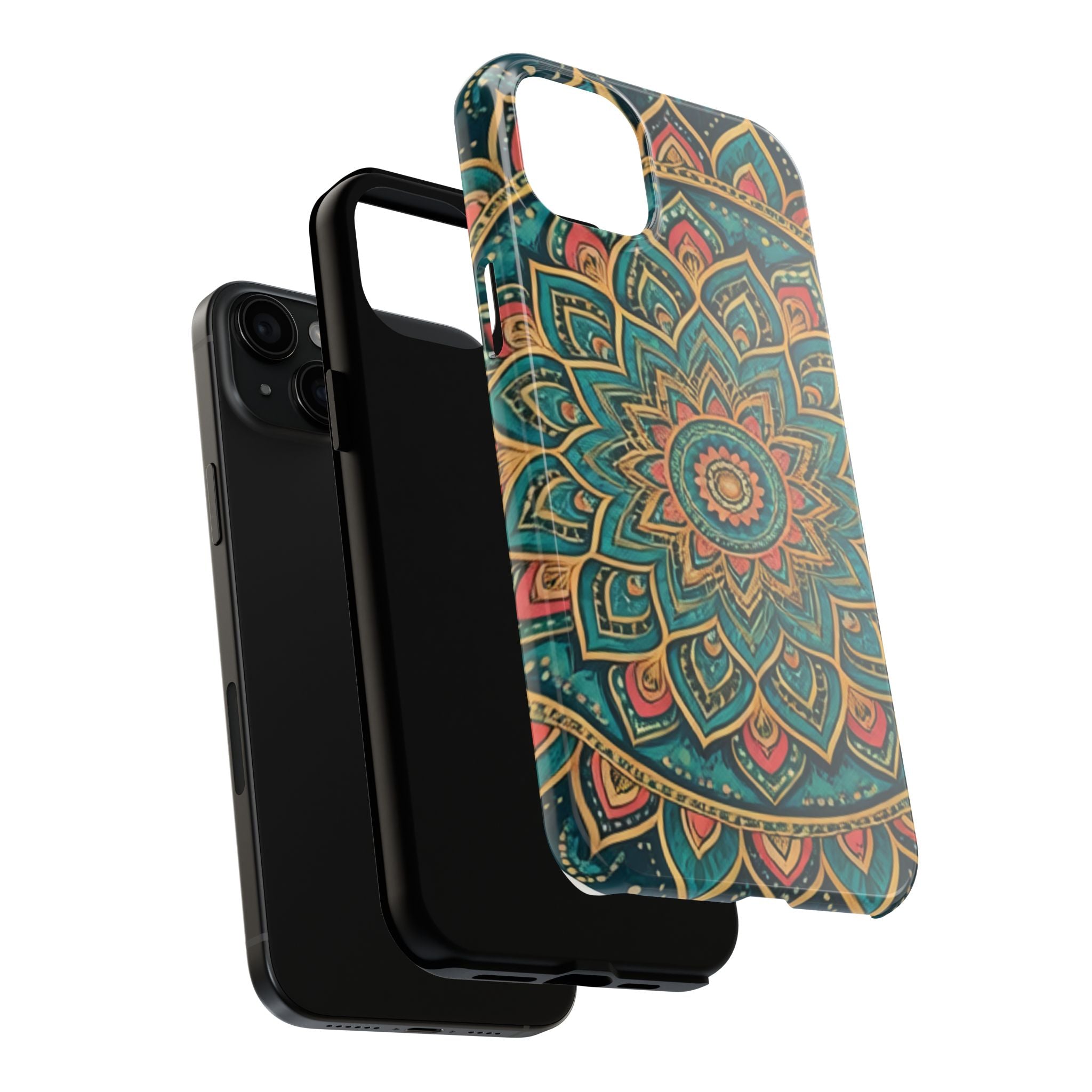 Teal Gold Mandala Tough Phone Case