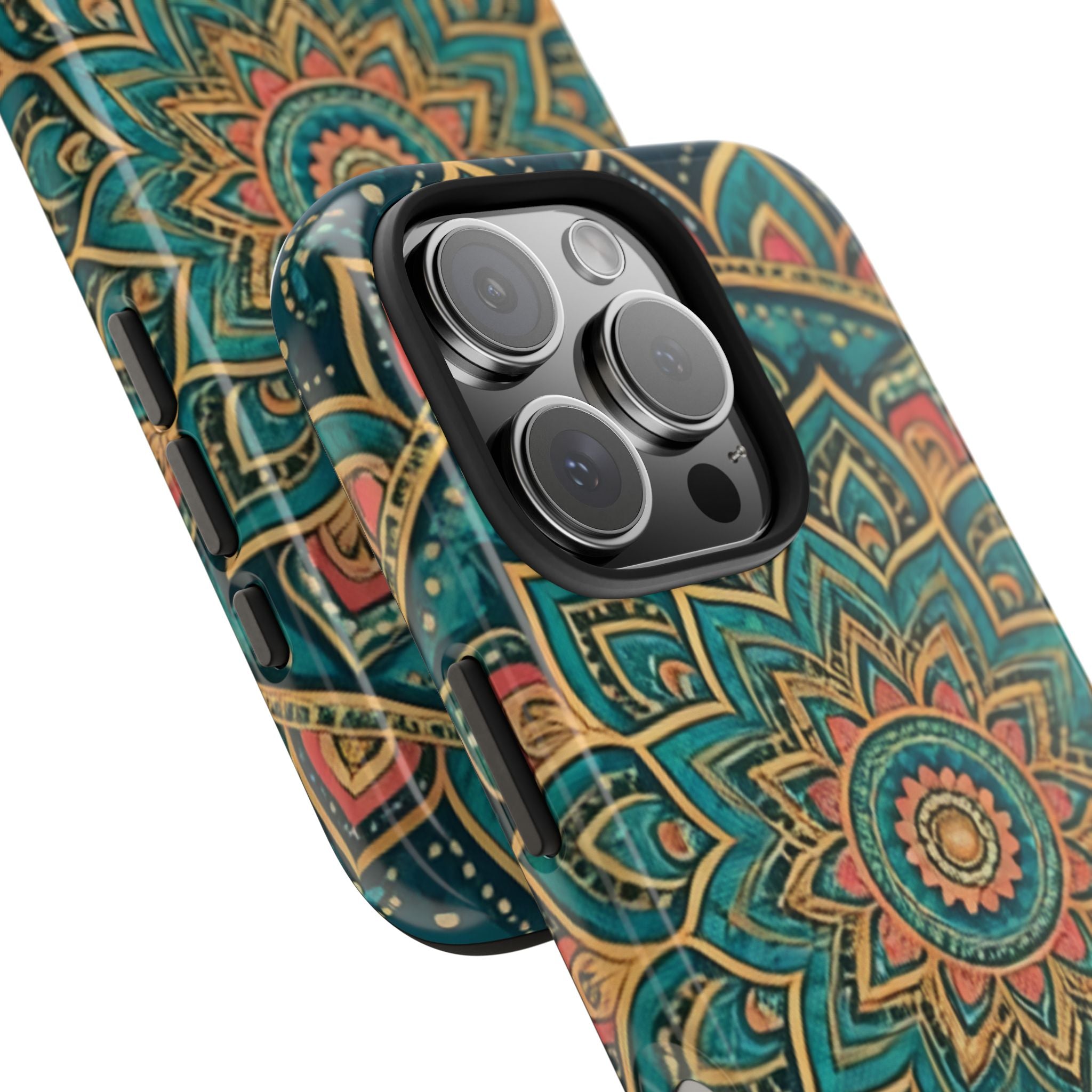 Teal Gold Mandala Tough Phone Case
