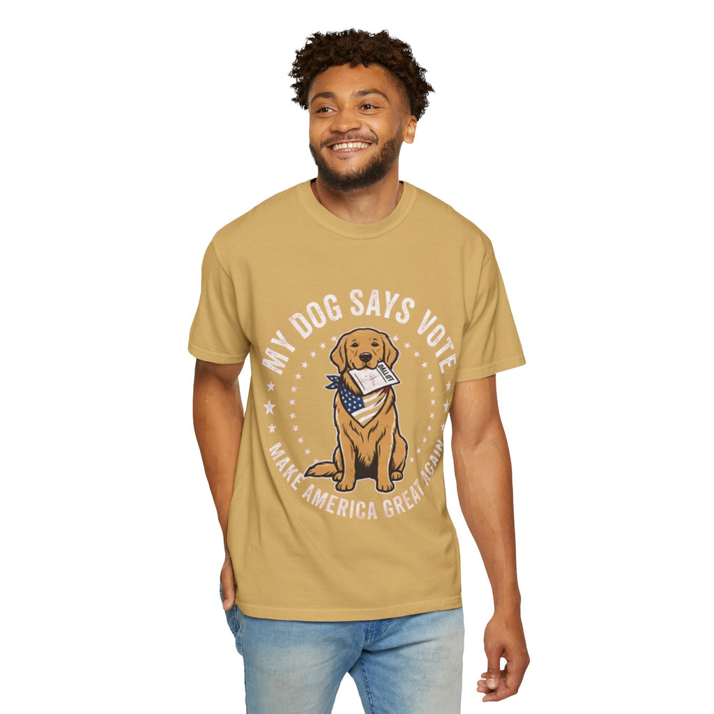 My Dog Says Vote Make America Great Again T-Shirt | Golden Retriever, Patriotic