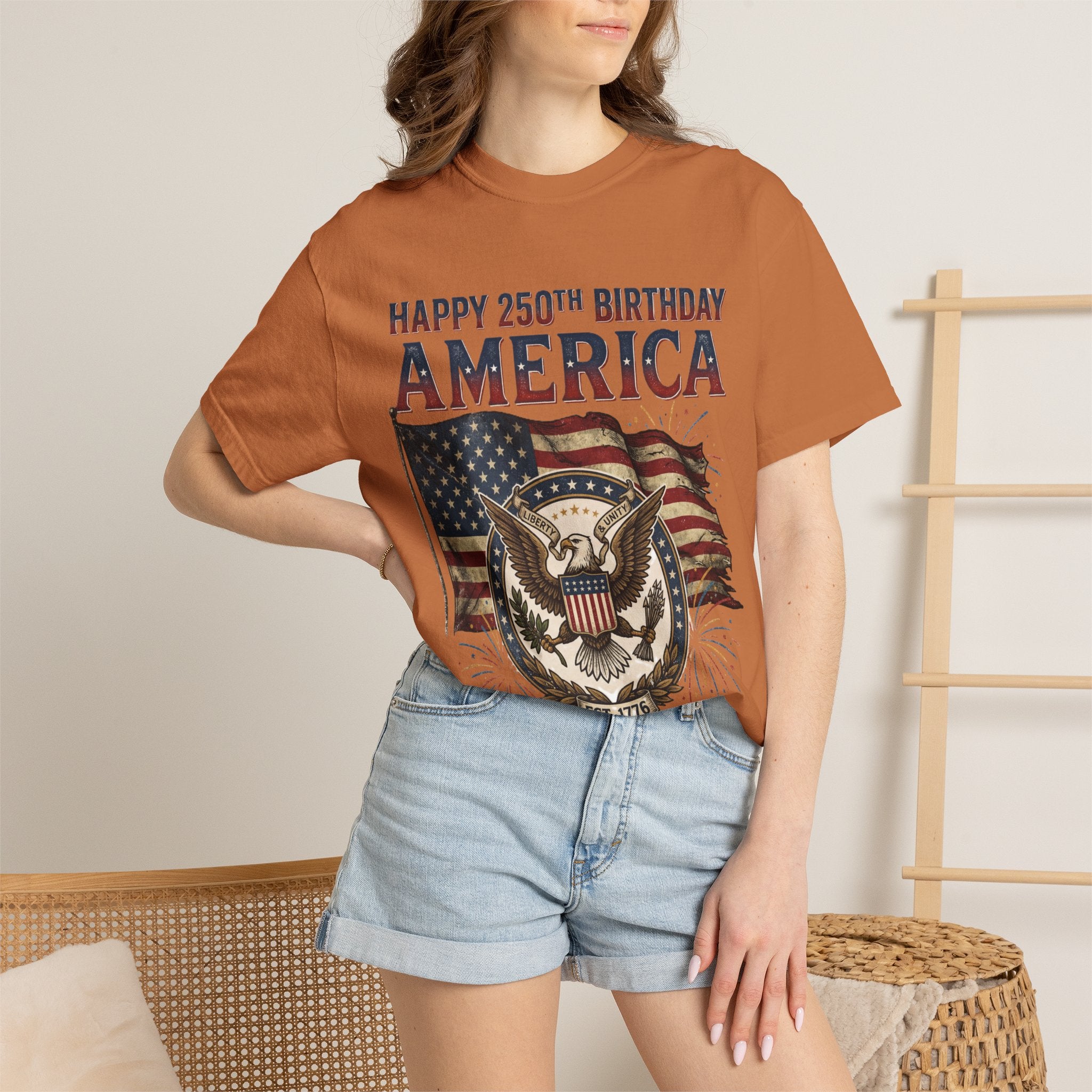 America 250th Anniversary T-Shirt — "Happy 250th Birthday America" Patriotic Tee (1776–2026)