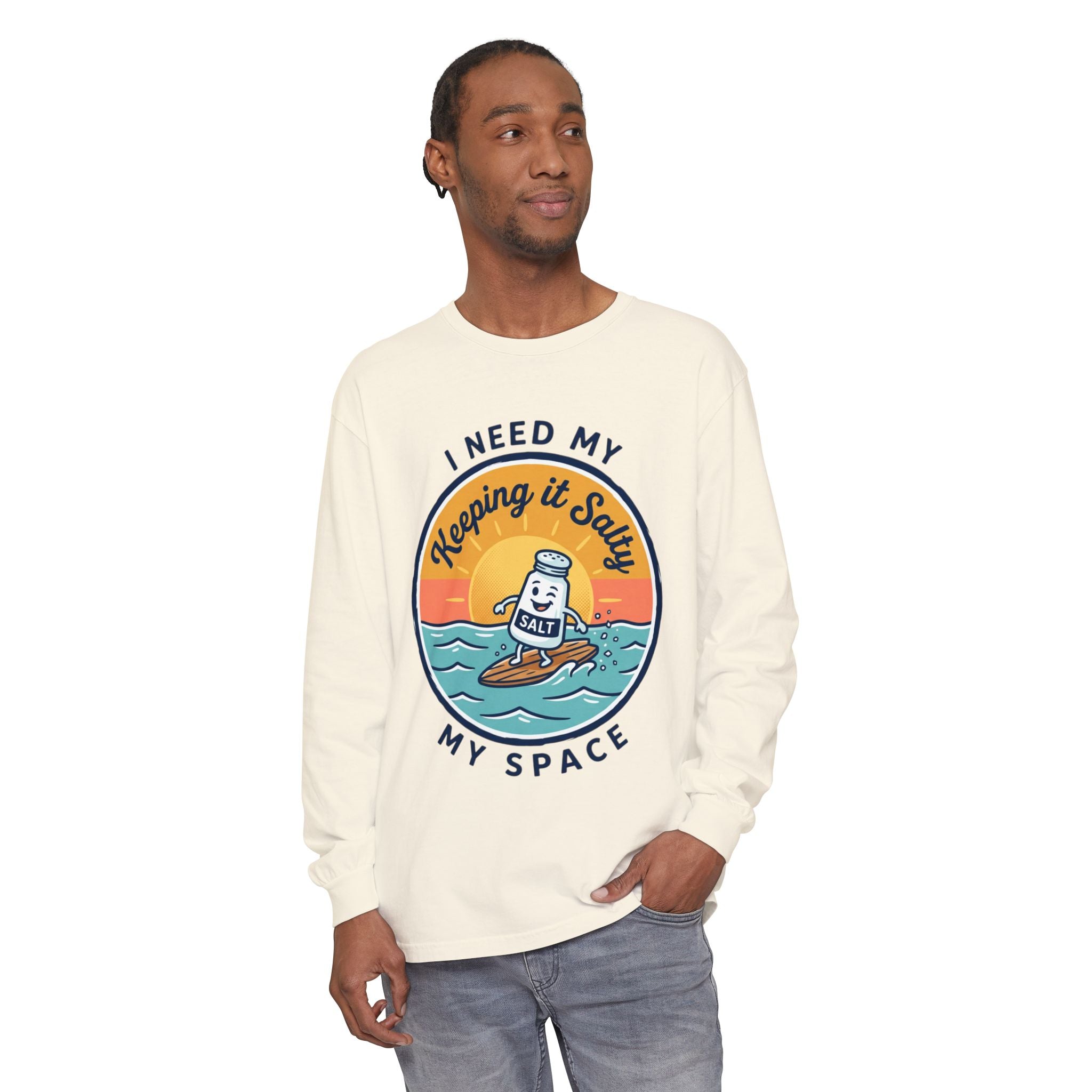 Keeping It Salty surf salt shaker illustration Long Sleeve T-Shirt | Summer beach vibes
