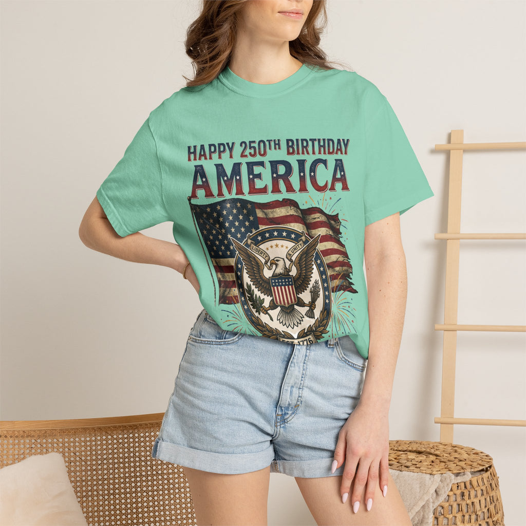 America 250th Anniversary T-Shirt — "Happy 250th Birthday America" Patriotic Tee (1776–2026)