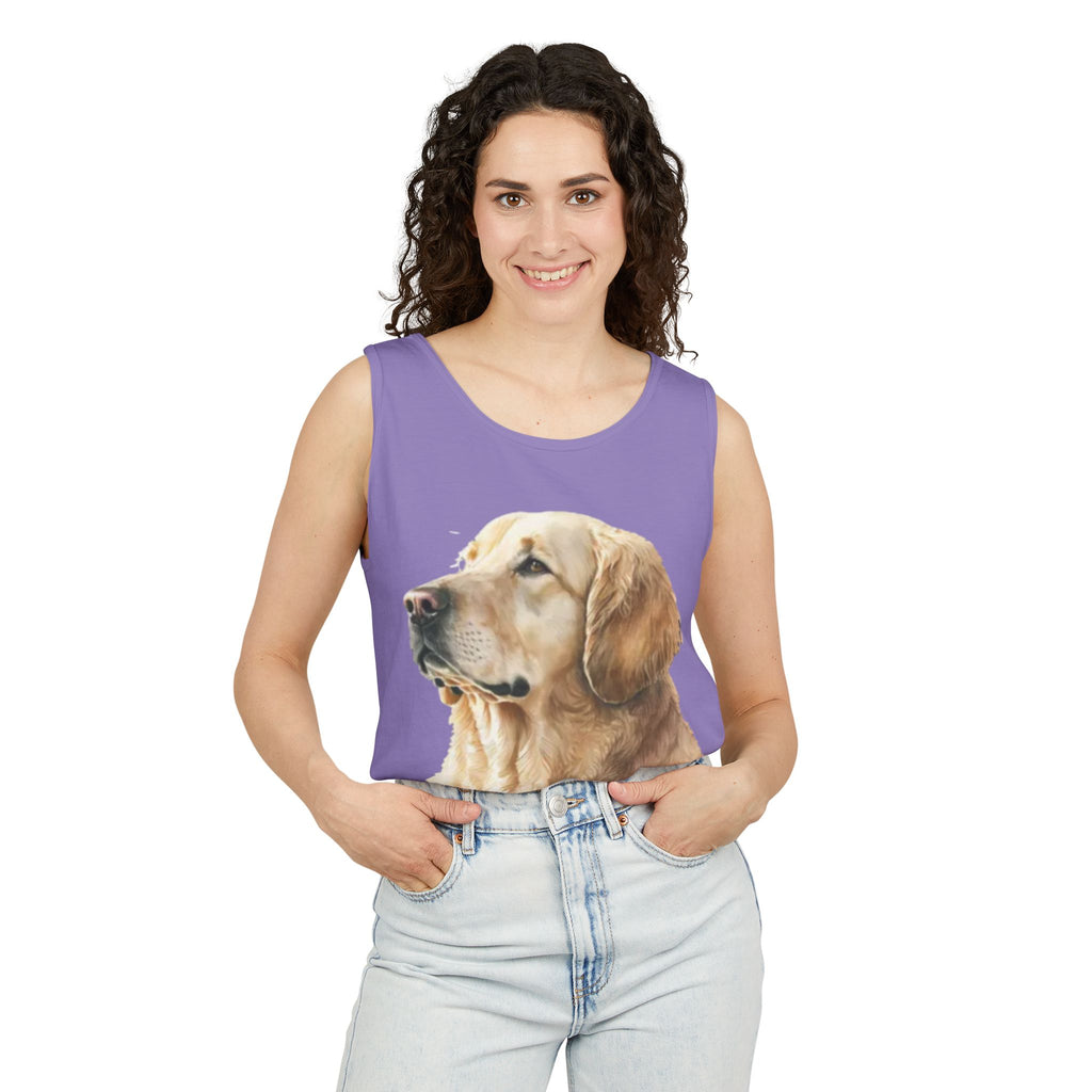 golden retriever watercolor shirt, golden retriever tank top, dog lover summer clothing, golden retriever dad shirt, dog lover clothing