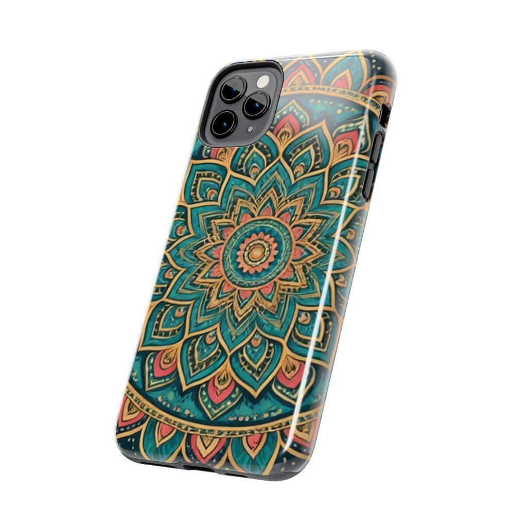 Teal Gold Mandala Tough Phone Case