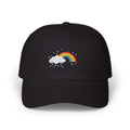 White Cap with Rainbow & Cloud Embroidery — Cute Casual Baseball Hat