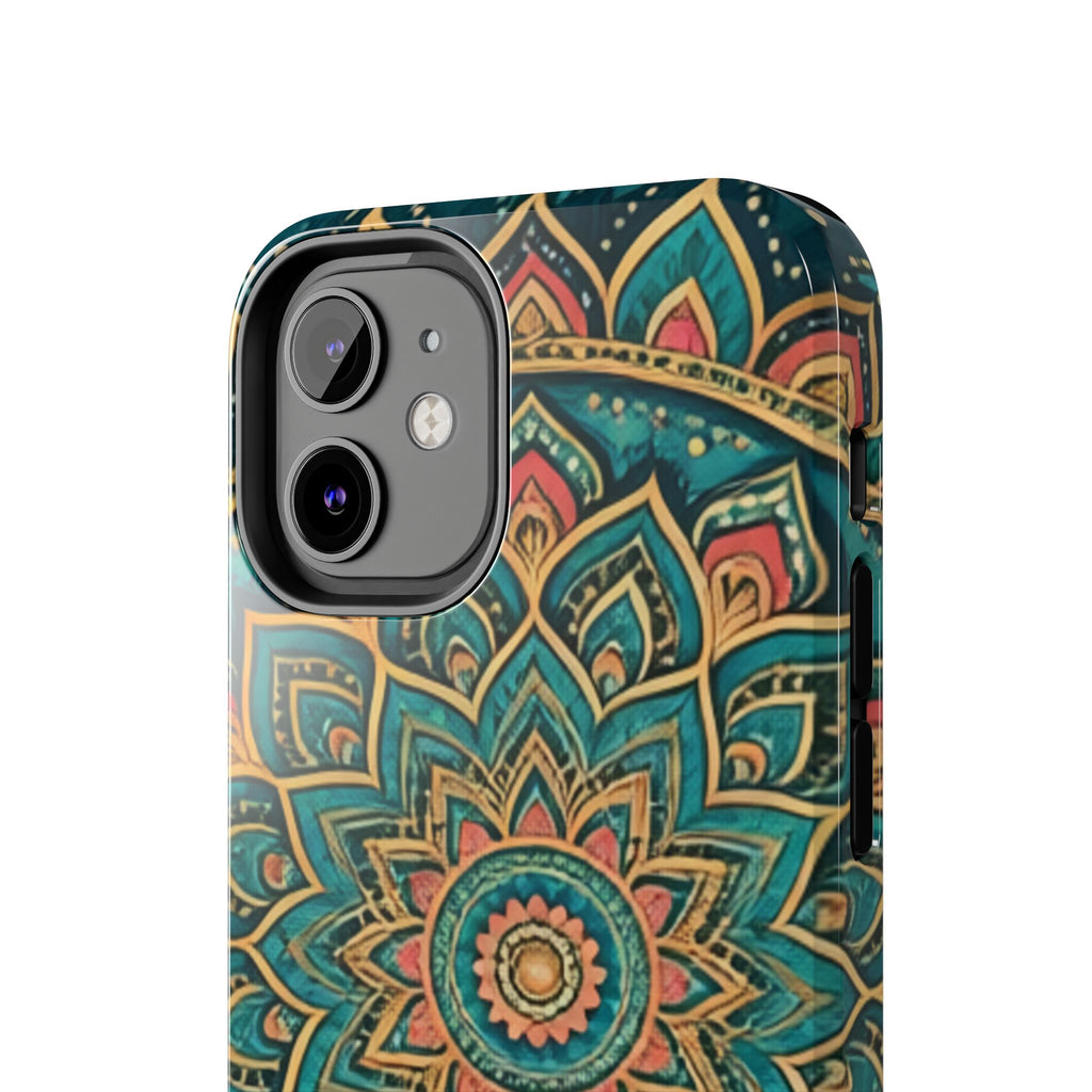 Teal Gold Mandala Tough Phone Case