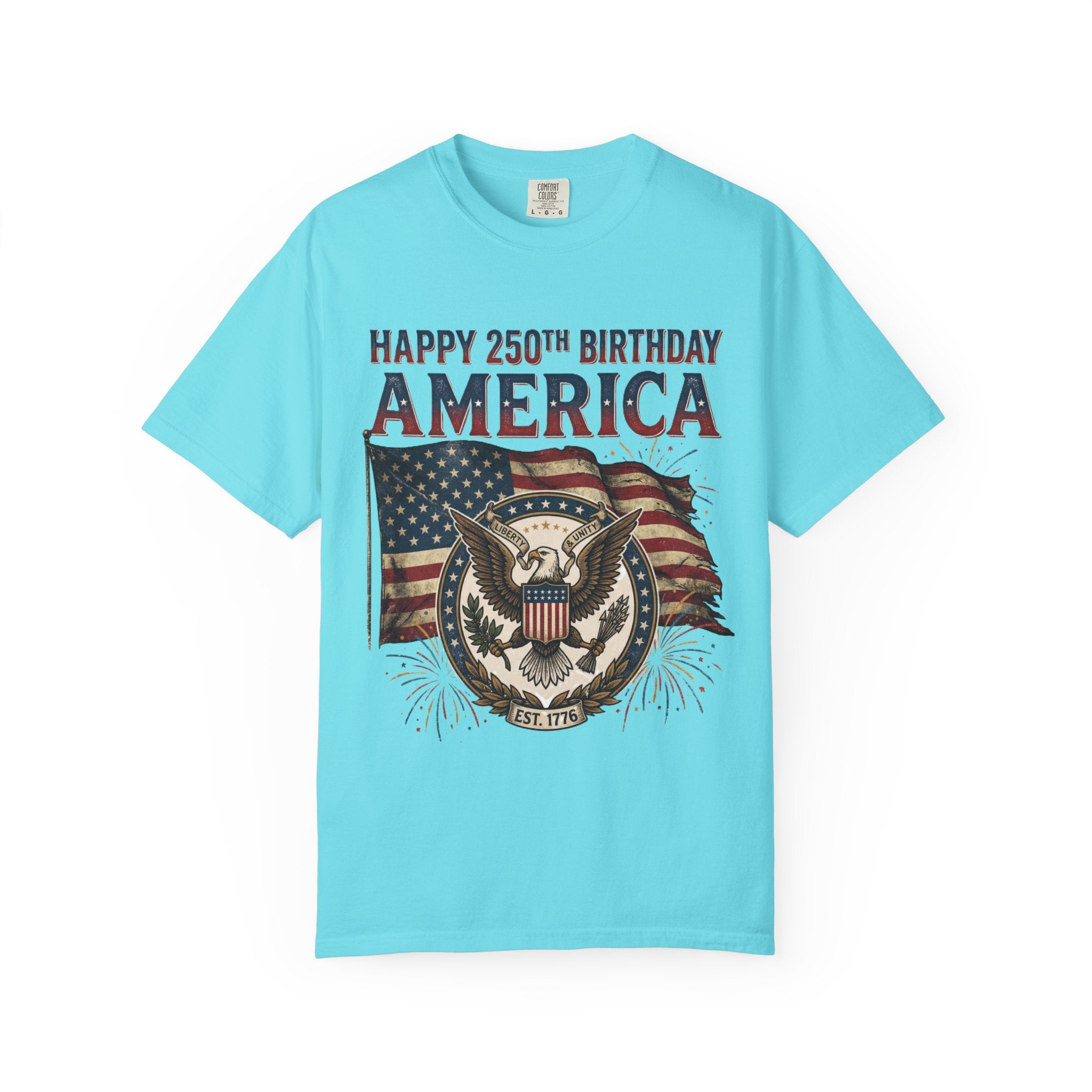 America 250th Anniversary T-Shirt — "Happy 250th Birthday America" Patriotic Tee (1776–2026)