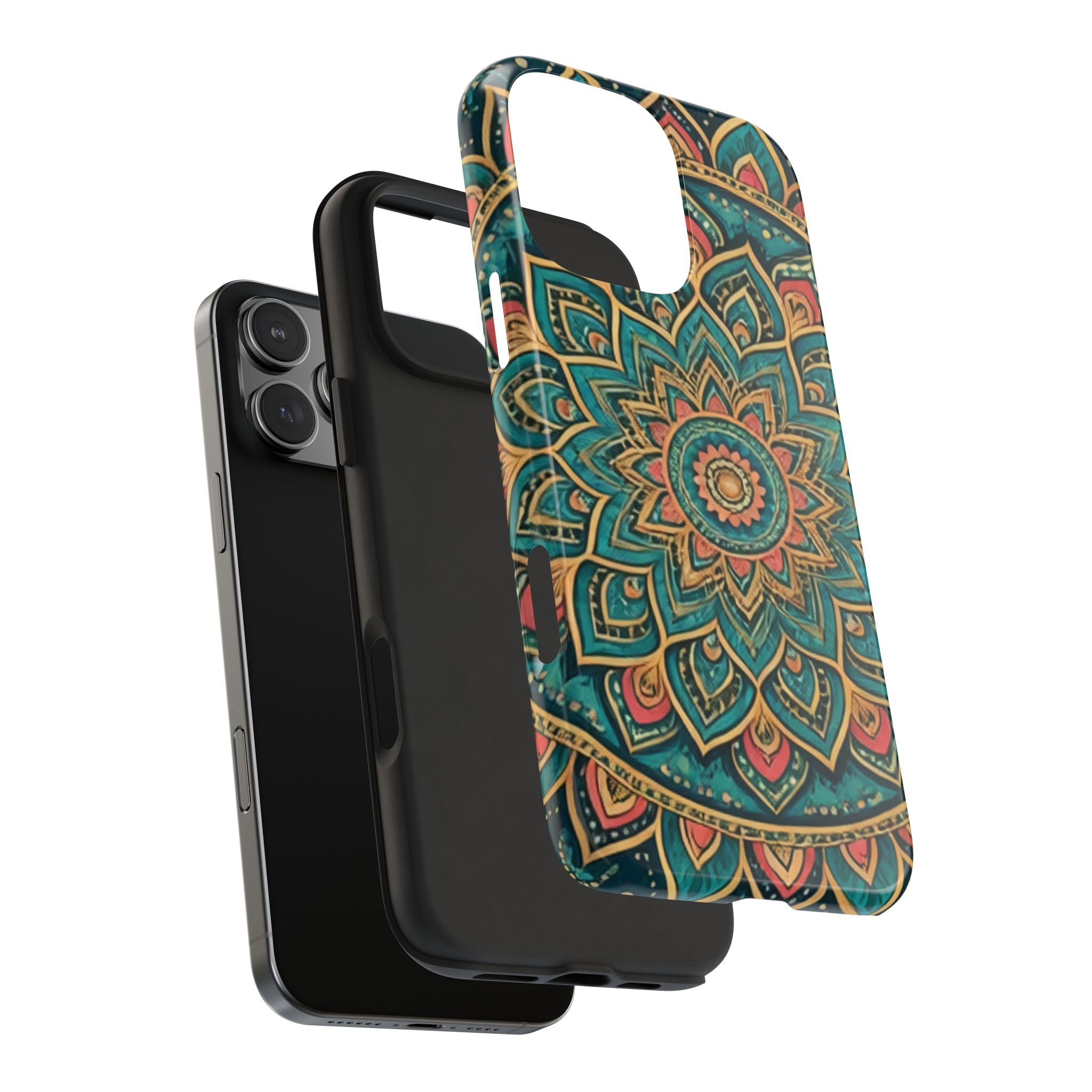 Teal Gold Mandala Tough Phone Case
