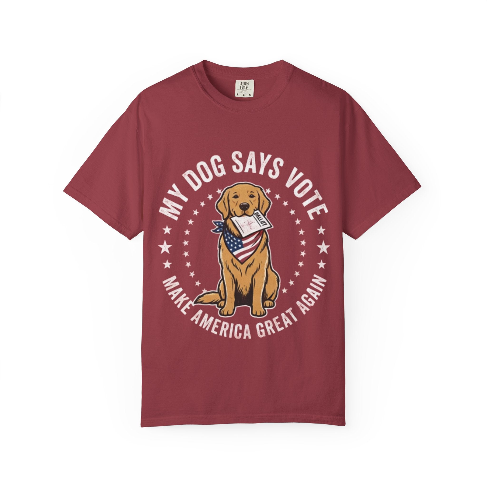 My Dog Says Vote Make America Great Again T-Shirt | Golden Retriever, Patriotic