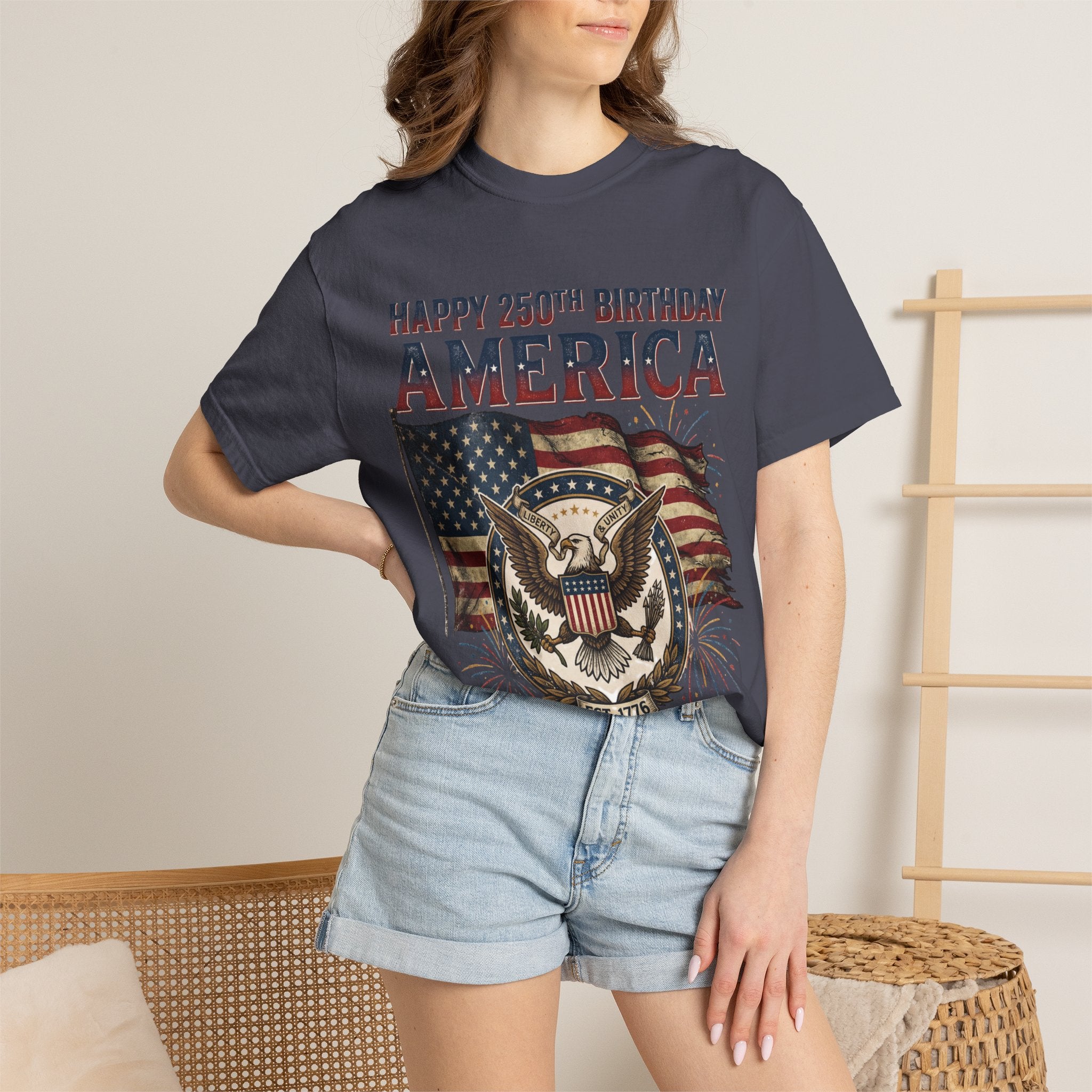 America 250th Anniversary T-Shirt — "Happy 250th Birthday America" Patriotic Tee (1776–2026)