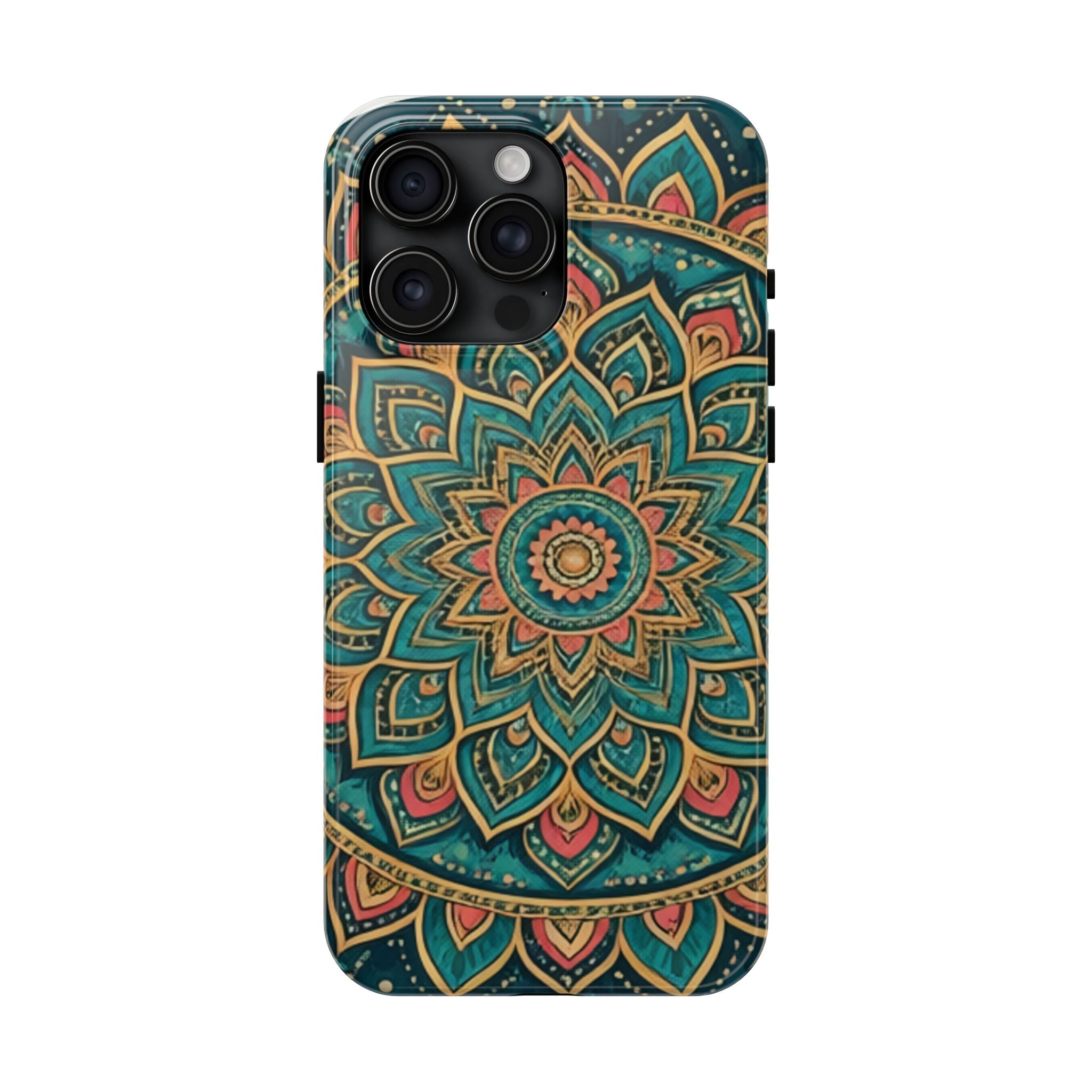 Teal Gold Mandala Tough Phone Case