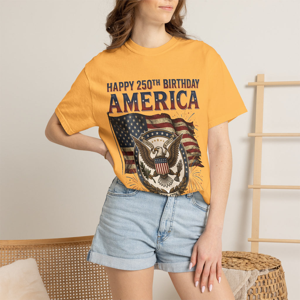 America 250th Anniversary T-Shirt — "Happy 250th Birthday America" Patriotic Tee (1776–2026)