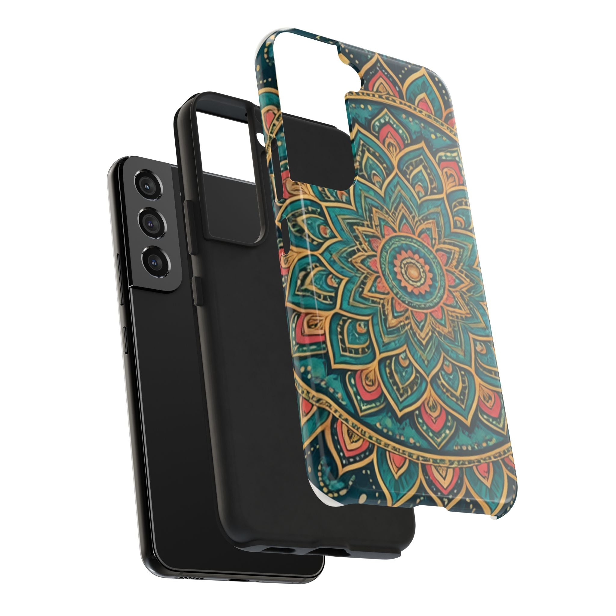 Teal Gold Mandala Tough Phone Case