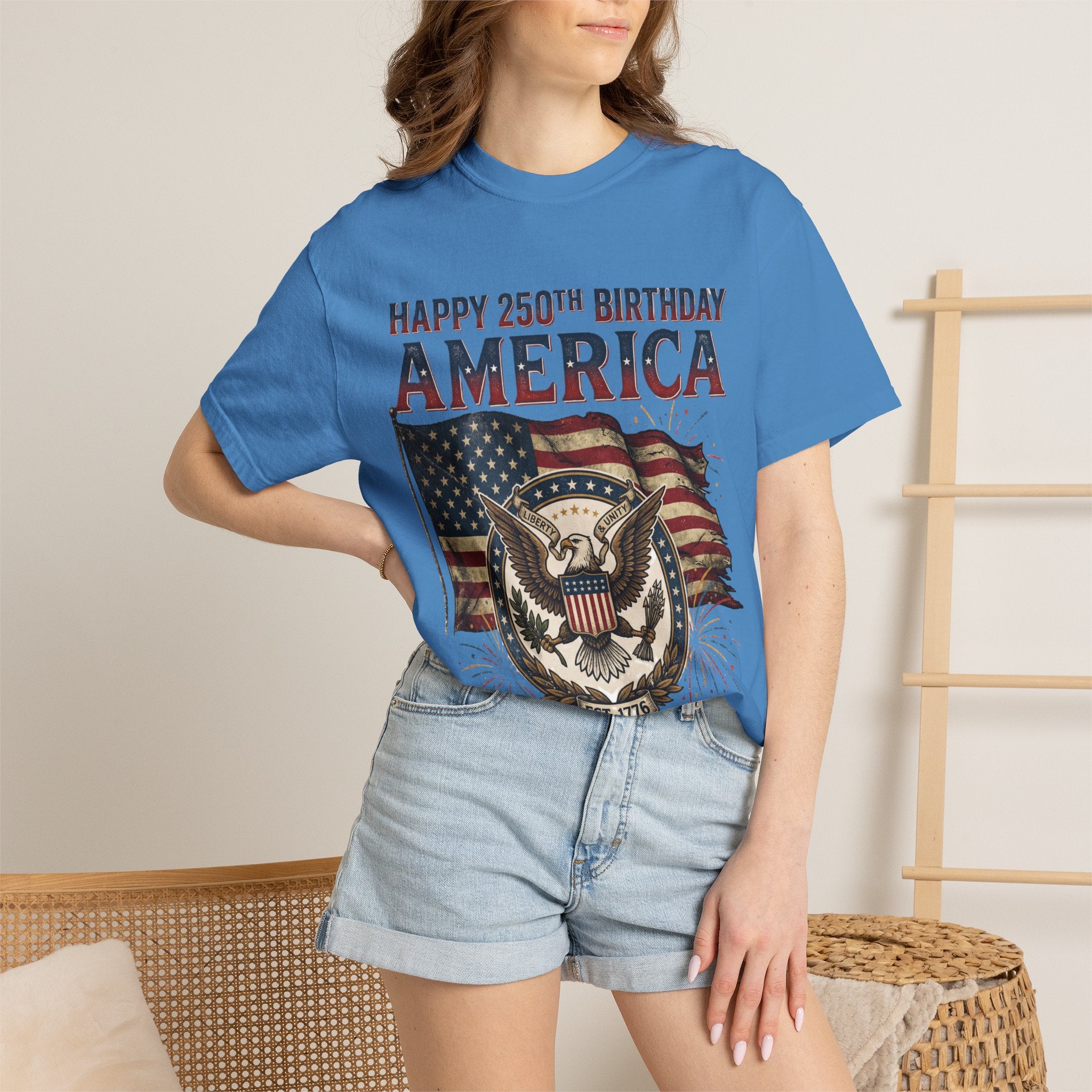 America 250th Anniversary T-Shirt — "Happy 250th Birthday America" Patriotic Tee (1776–2026)