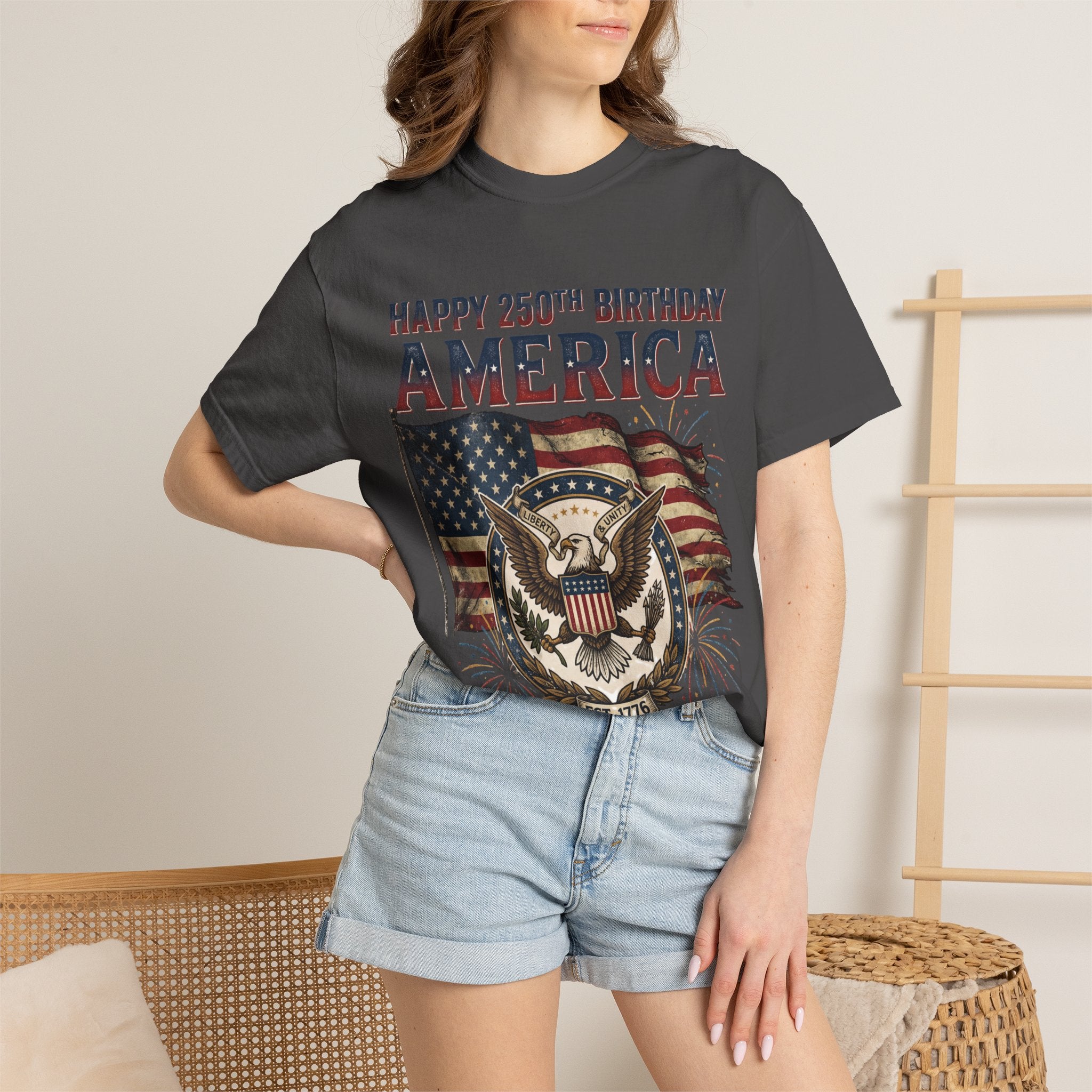America 250th Anniversary T-Shirt — "Happy 250th Birthday America" Patriotic Tee (1776–2026)