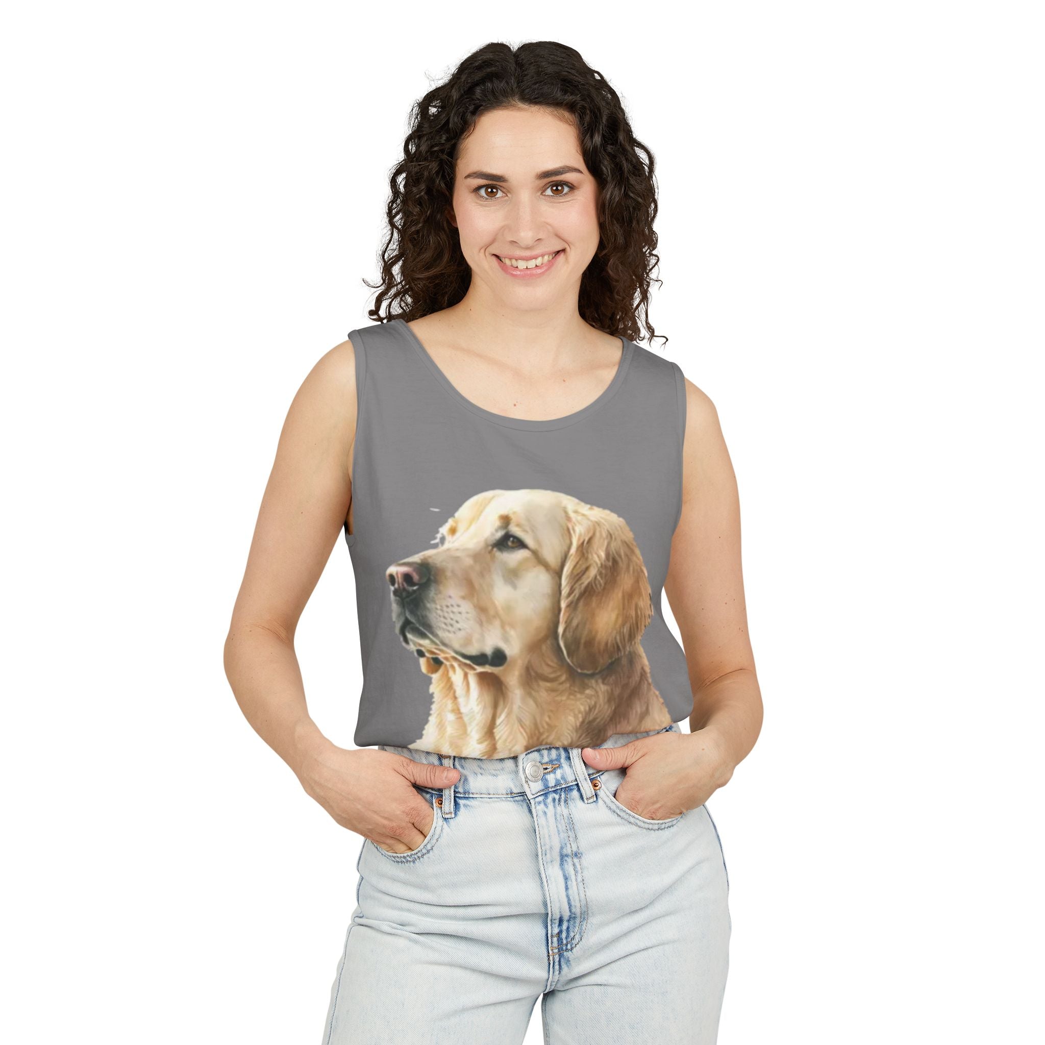 golden retriever watercolor shirt, golden retriever tank top, dog lover summer clothing, golden retriever dad shirt, dog lover clothing