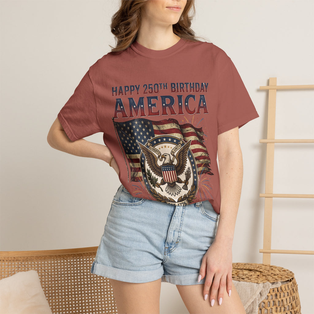America 250th Anniversary T-Shirt — "Happy 250th Birthday America" Patriotic Tee (1776–2026)