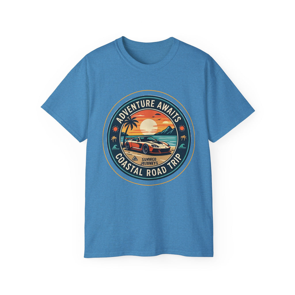 Adventure Awaits Coastal Road Trip T-Shirt | Sunset Surf Van, Catch You On The Next Wave