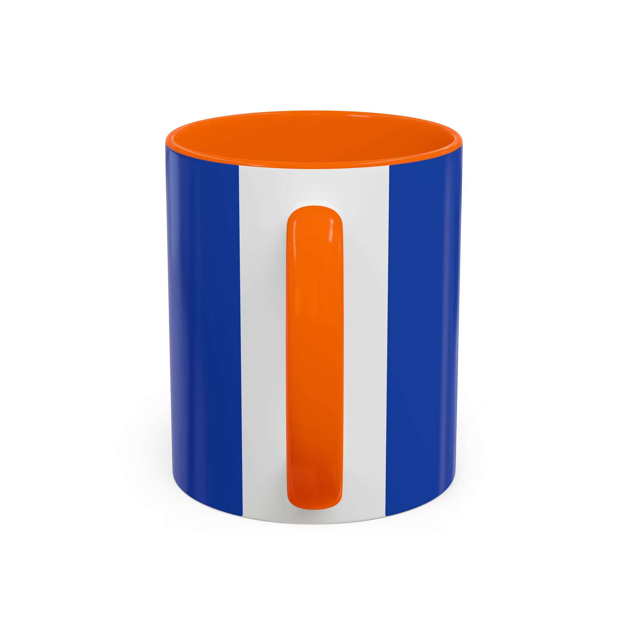 Blue Accent Coffee Mug with Neon Heart Hands Design — 11/15oz