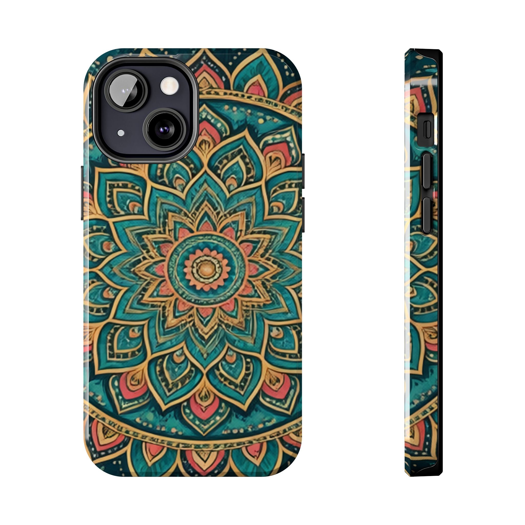 Teal Gold Mandala Tough Phone Case