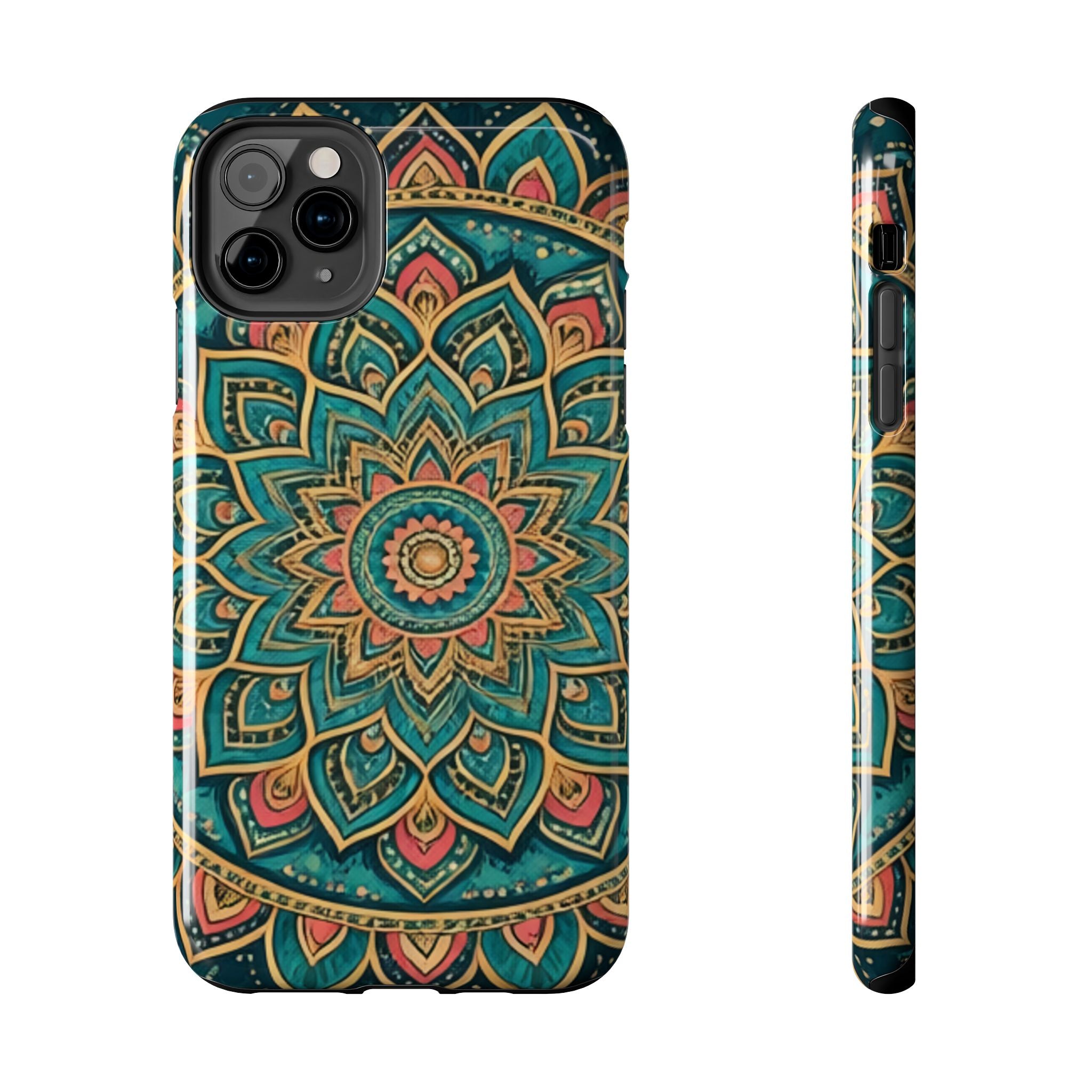 Teal Gold Mandala Tough Phone Case