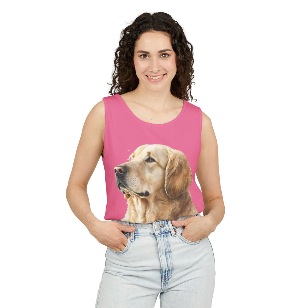 golden retriever watercolor shirt, golden retriever tank top, dog lover summer clothing, golden retriever dad shirt, dog lover clothing