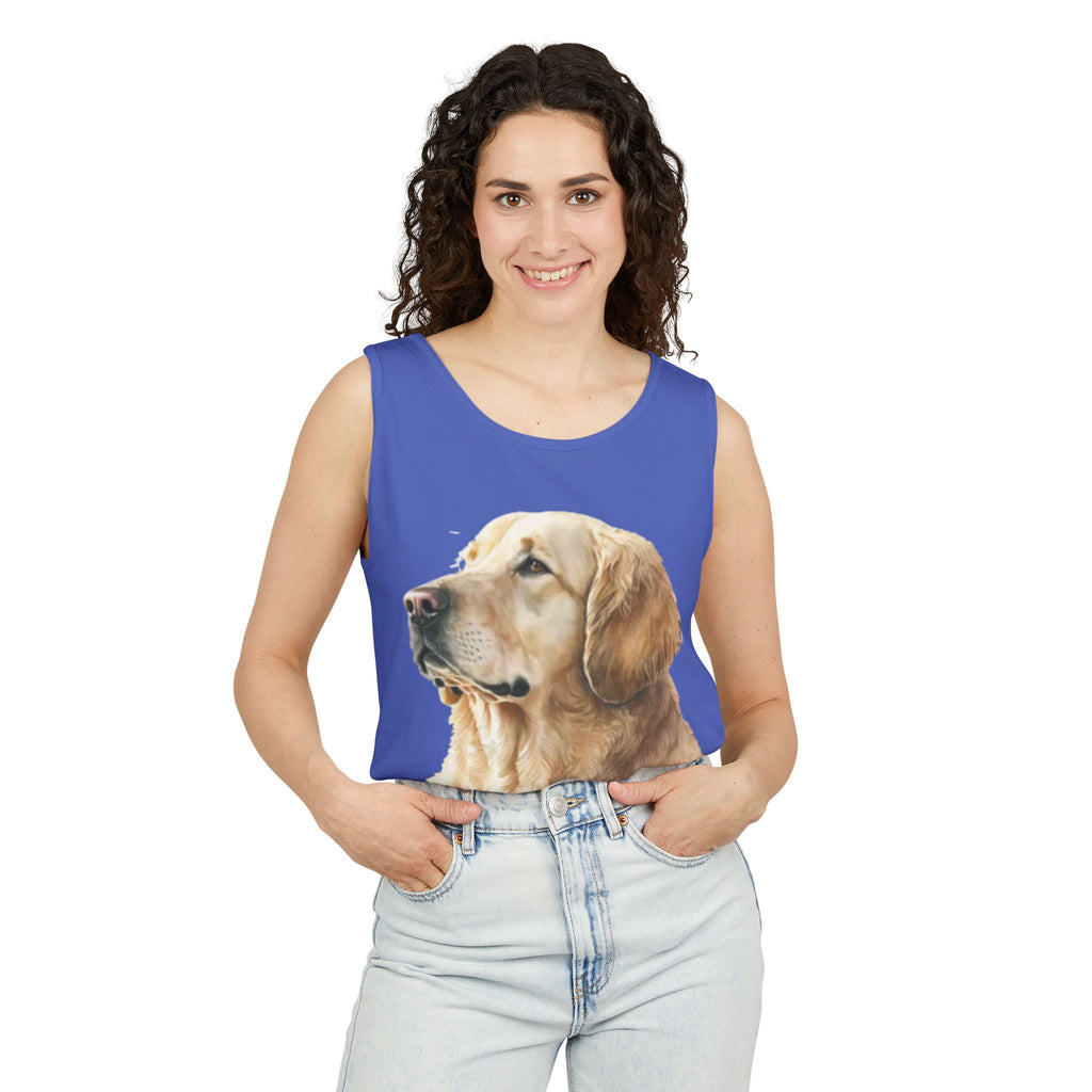 golden retriever watercolor shirt, golden retriever tank top, dog lover summer clothing, golden retriever dad shirt, dog lover clothing