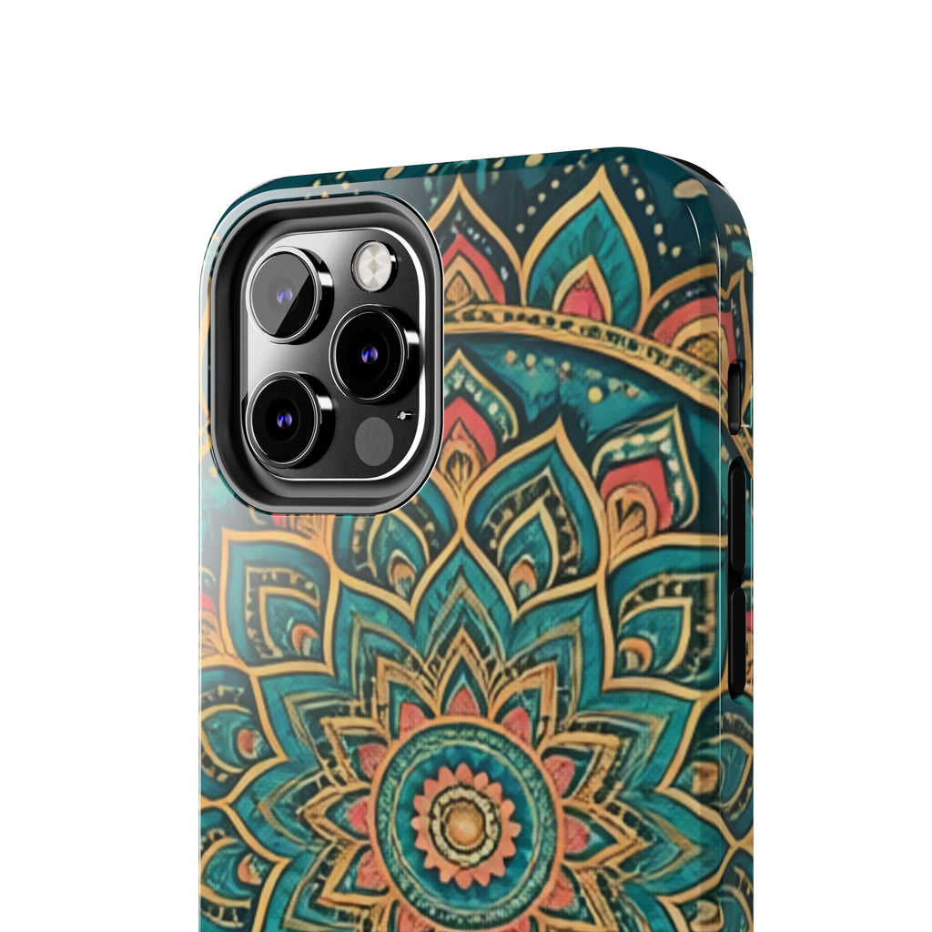 Teal Gold Mandala Tough Phone Case