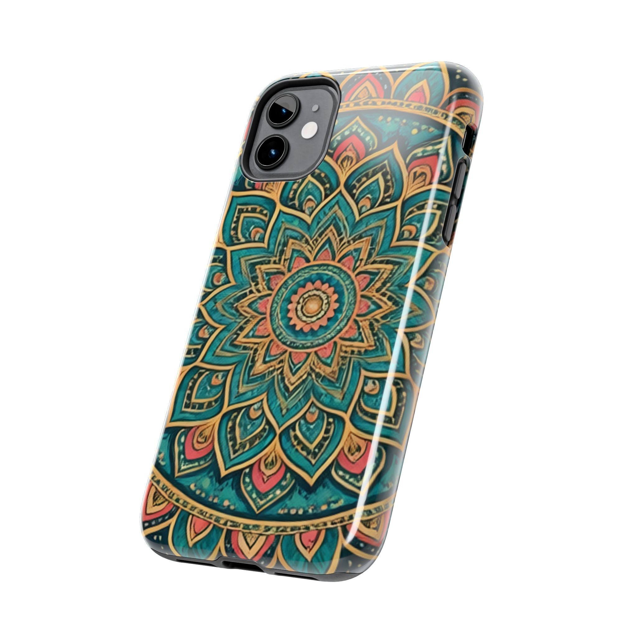 Teal Gold Mandala Tough Phone Case