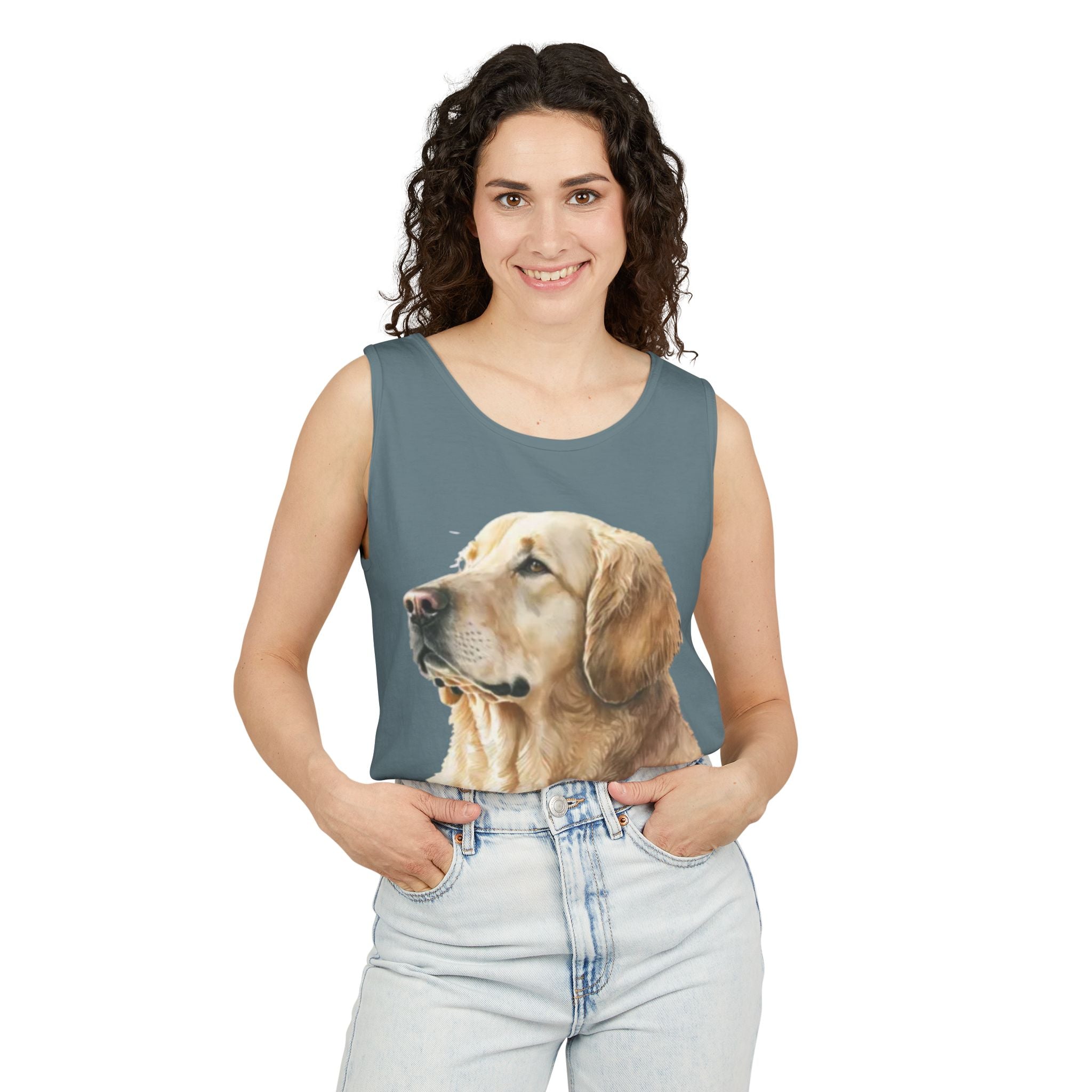 golden retriever watercolor shirt, golden retriever tank top, dog lover summer clothing, golden retriever dad shirt, dog lover clothing