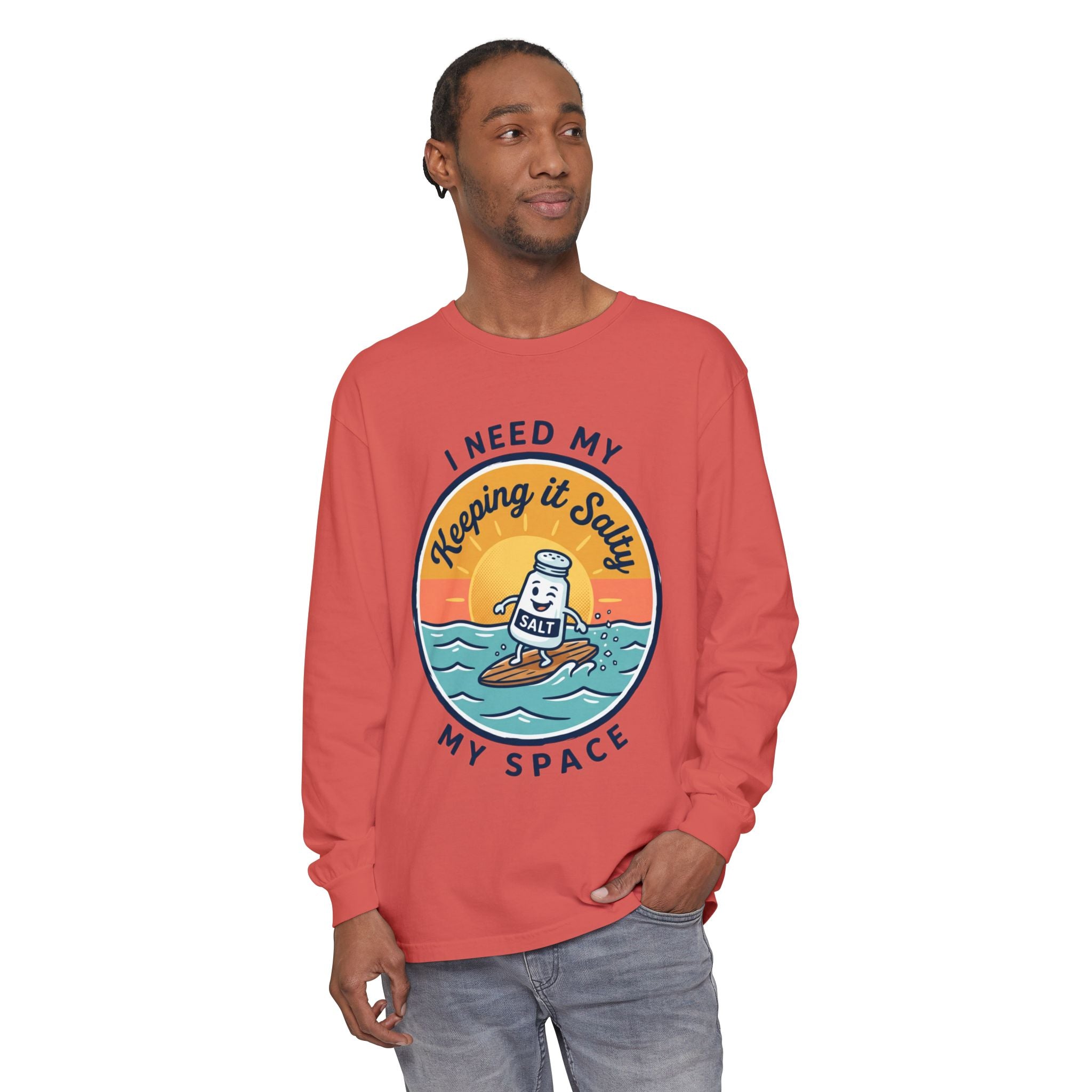 Keeping It Salty surf salt shaker illustration Long Sleeve T-Shirt | Summer beach vibes