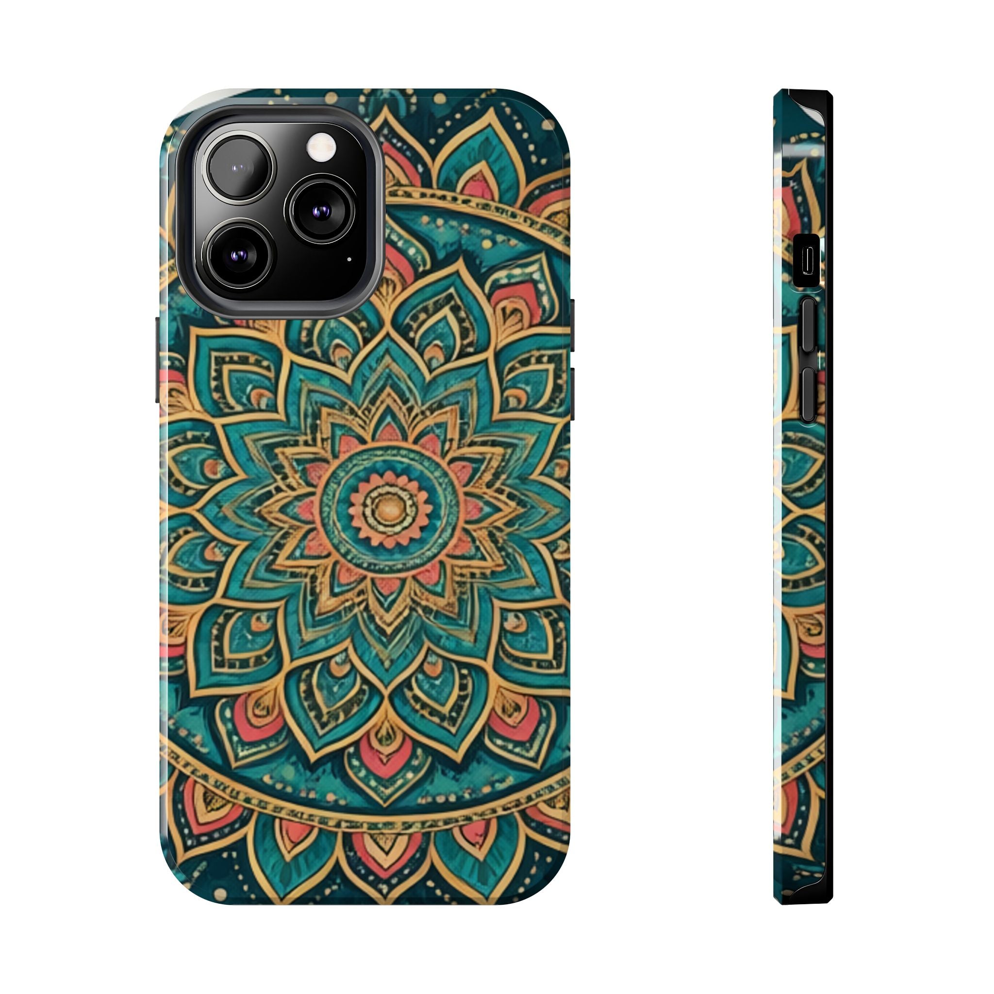 Teal Gold Mandala Tough Phone Case