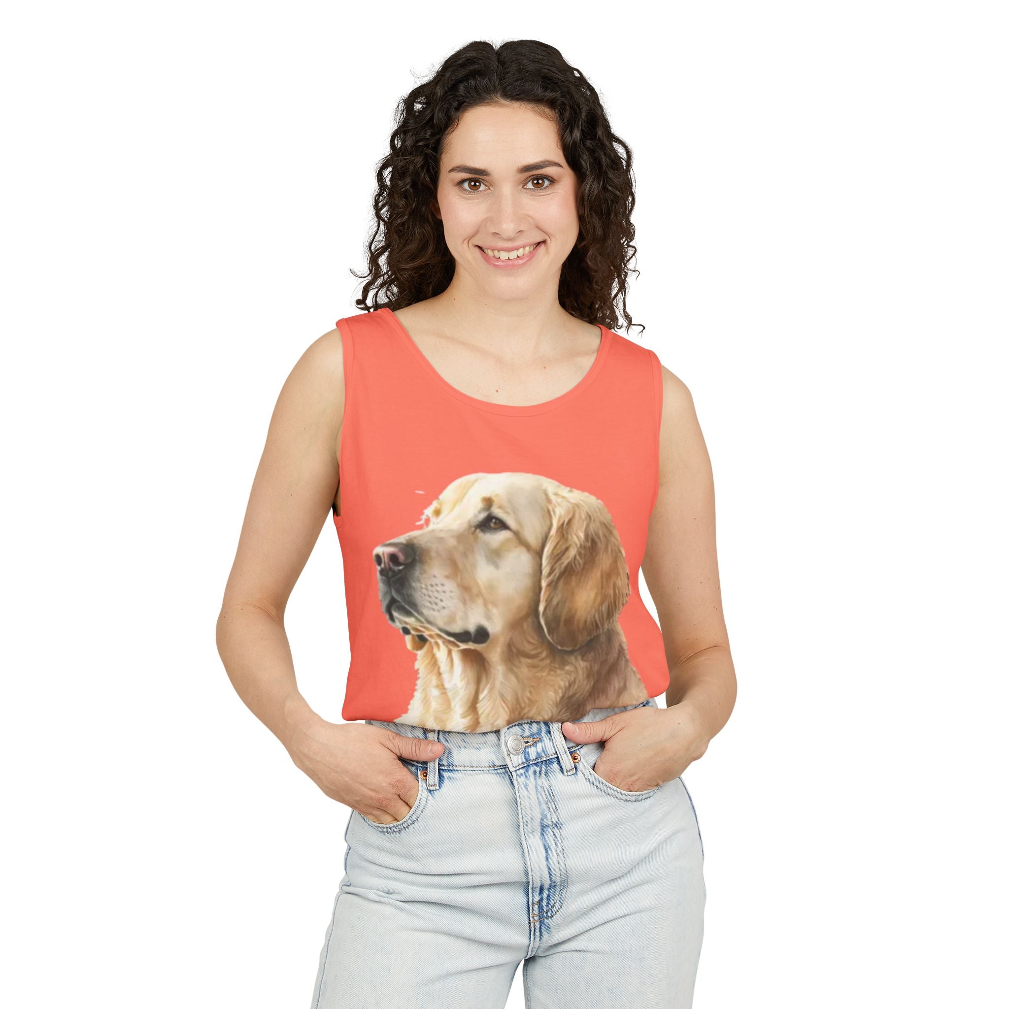 golden retriever watercolor shirt, golden retriever tank top, dog lover summer clothing, golden retriever dad shirt, dog lover clothing