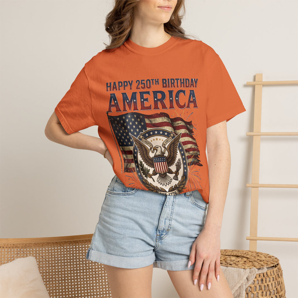 America 250th Anniversary T-Shirt — "Happy 250th Birthday America" Patriotic Tee (1776–2026)