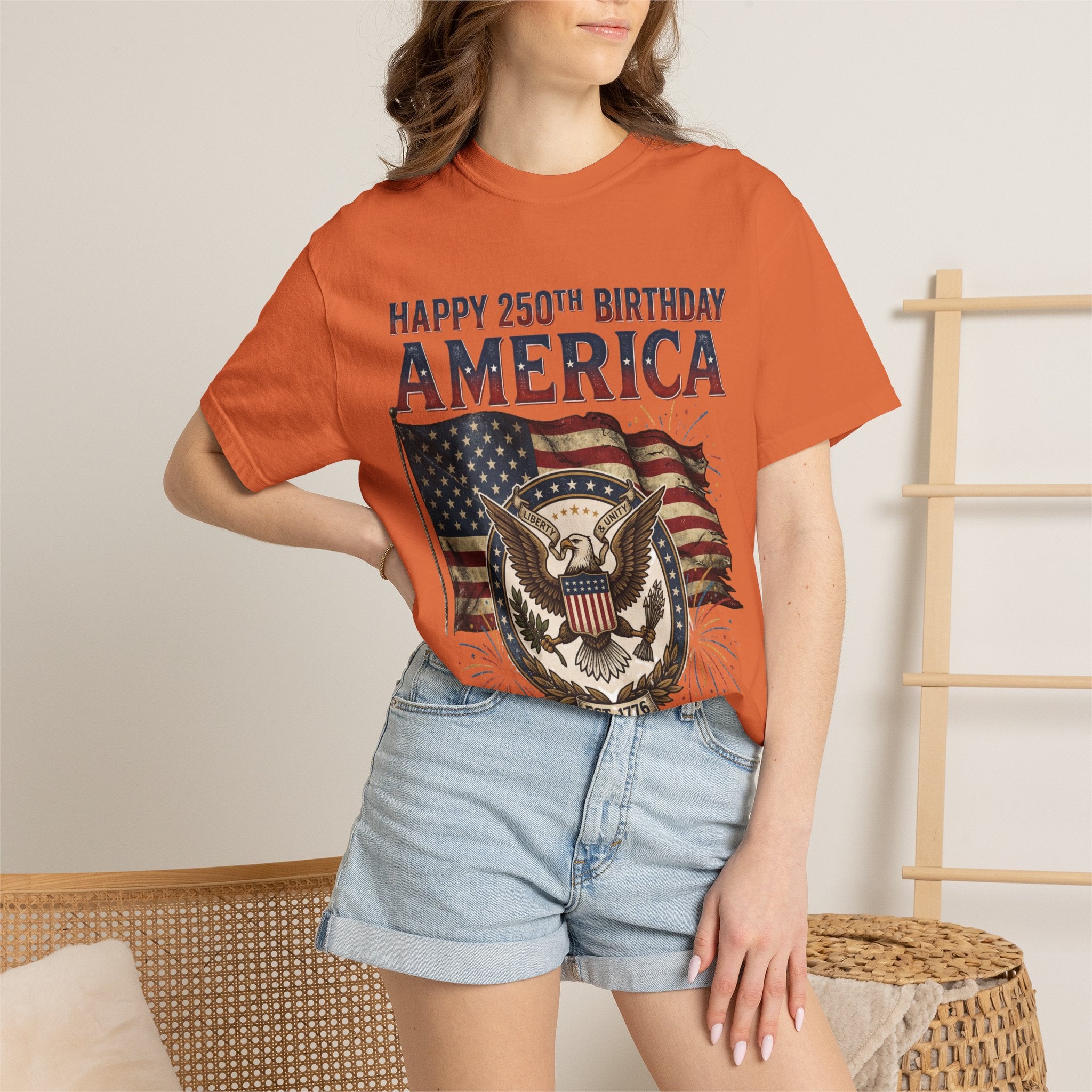 America 250th Anniversary T-Shirt — "Happy 250th Birthday America" Patriotic Tee (1776–2026)