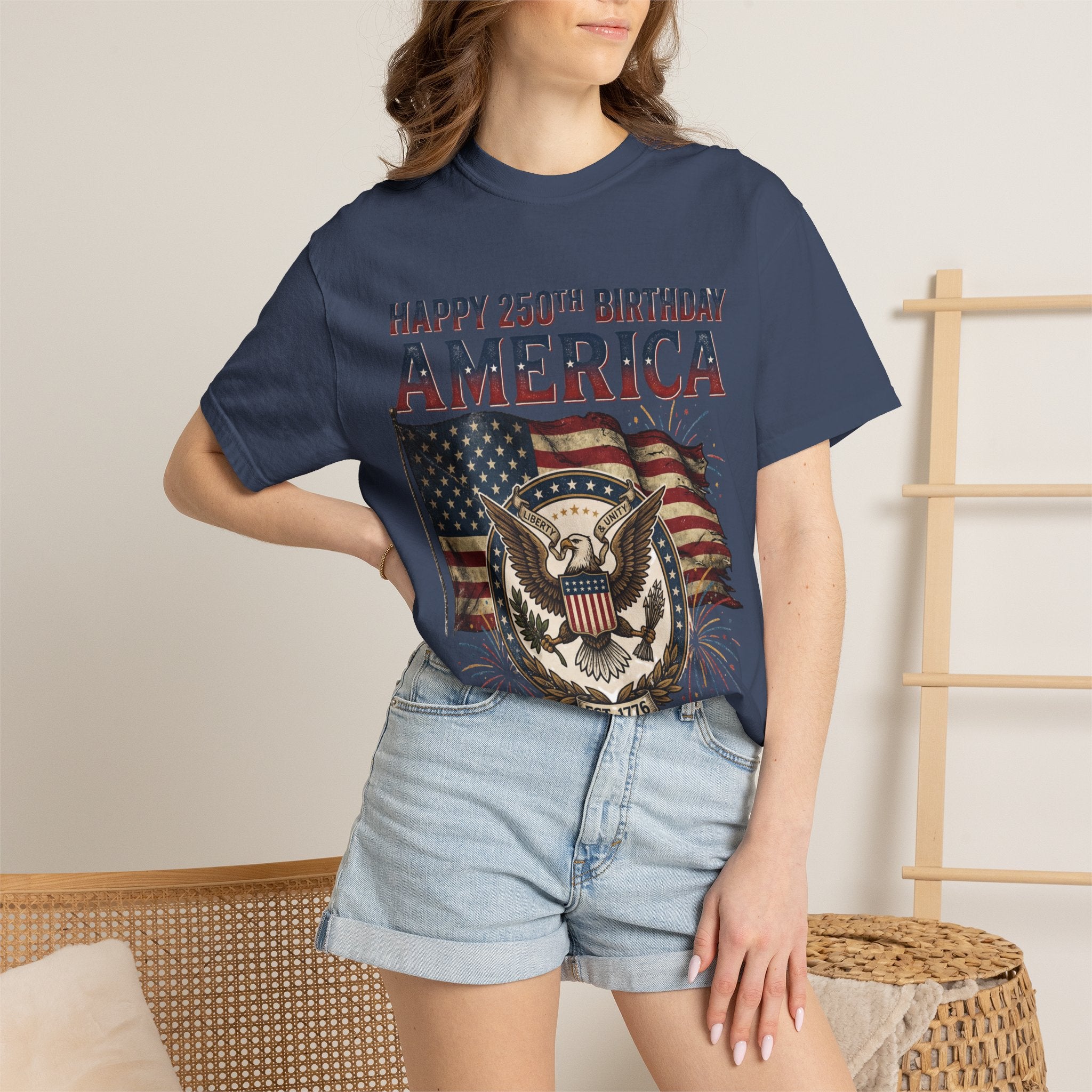 America 250th Anniversary T-Shirt — "Happy 250th Birthday America" Patriotic Tee (1776–2026)