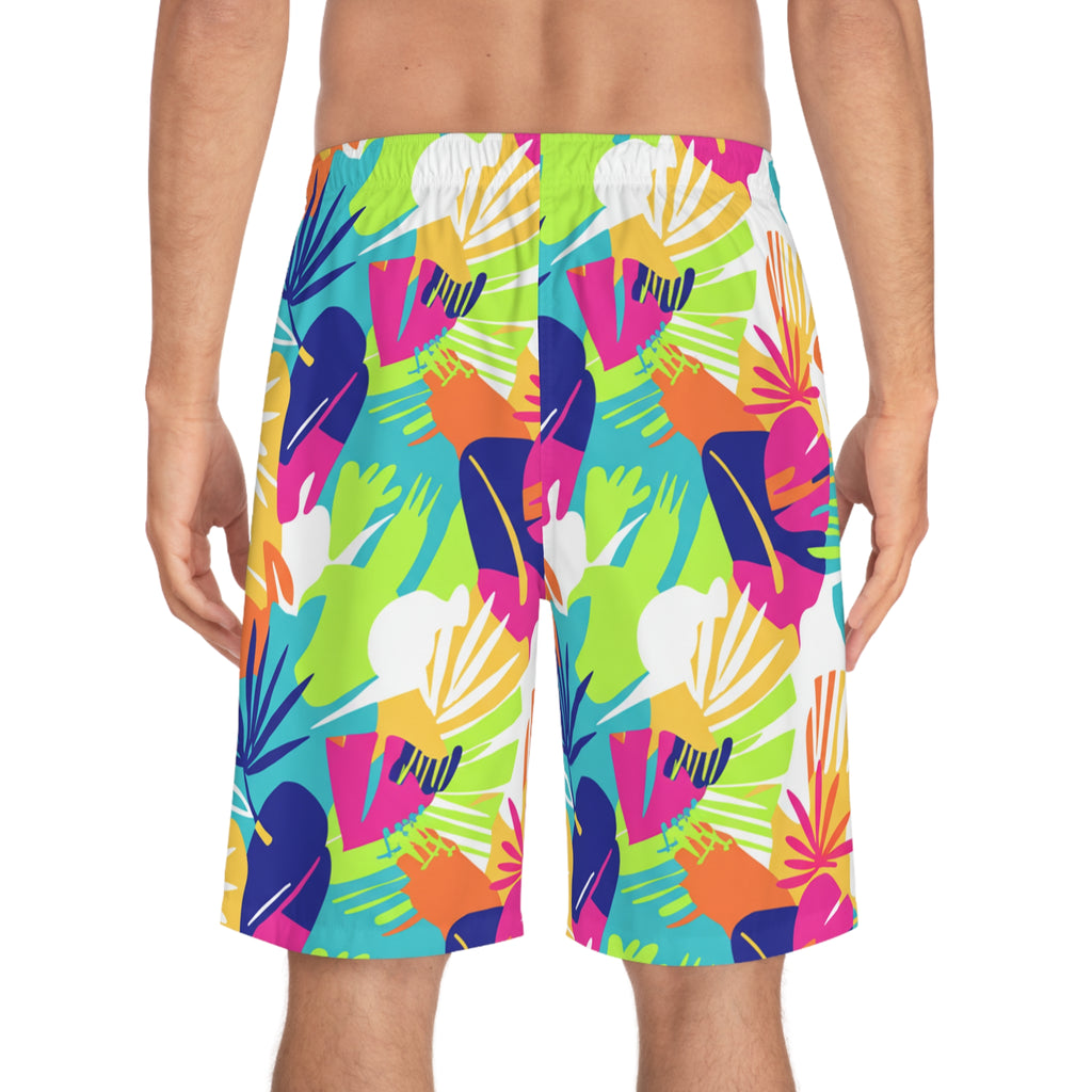 Tropical Surf Pattern Board Shorts | Men's Beachwear