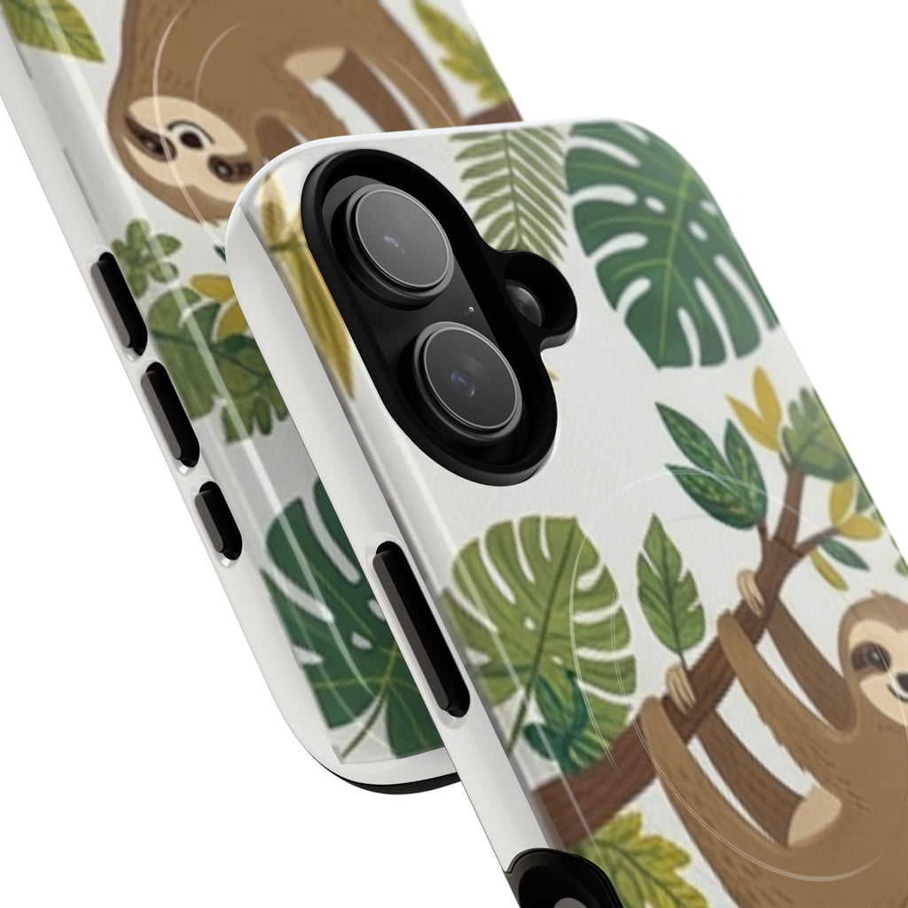 Smiling Sloth in Jungle Phone Tough Magnetic Case