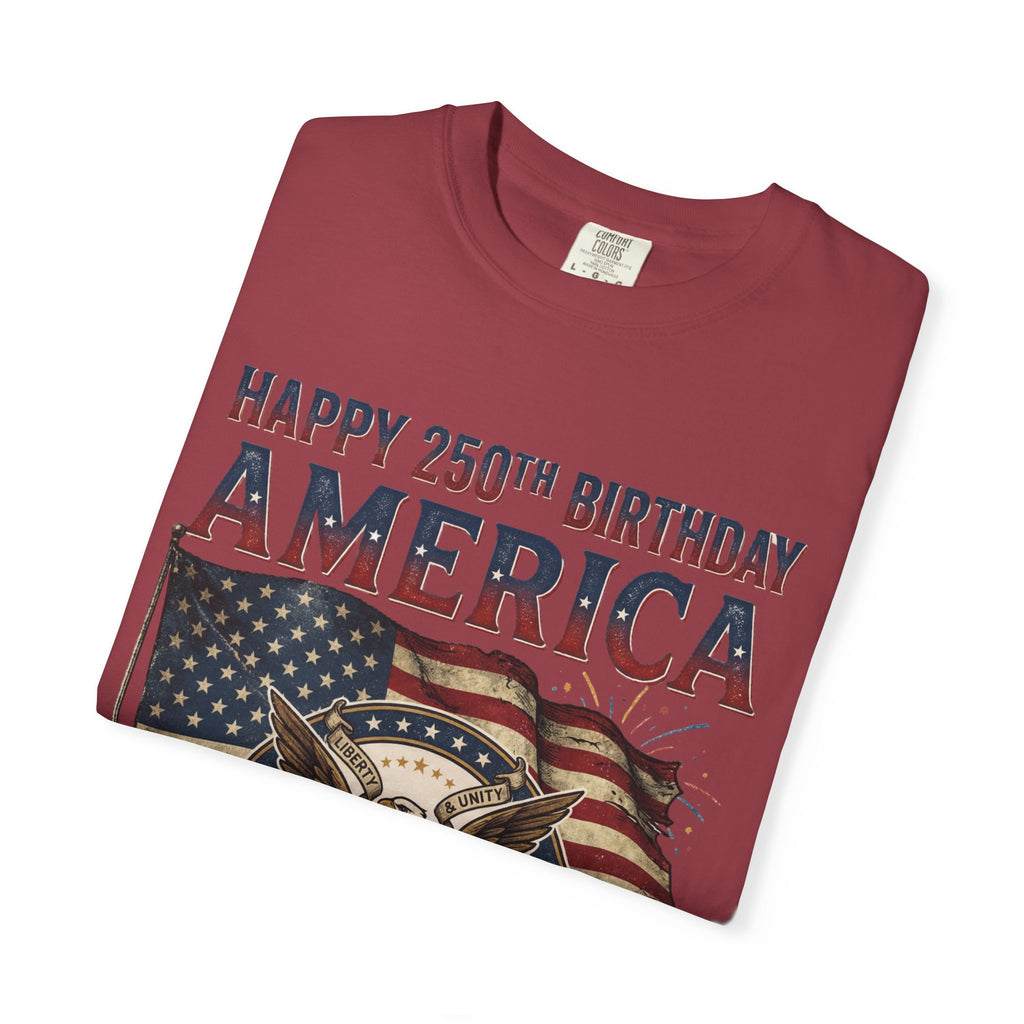 America 250th Anniversary T-Shirt — "Happy 250th Birthday America" Patriotic Tee (1776–2026)