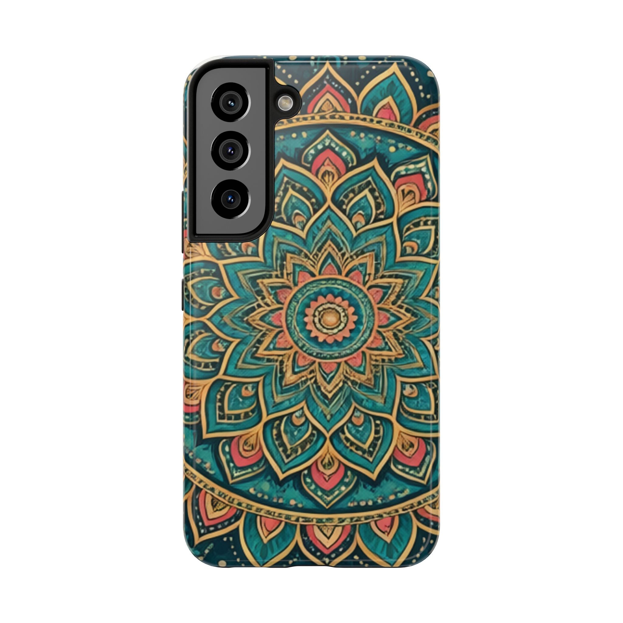 Teal Gold Mandala Tough Phone Case