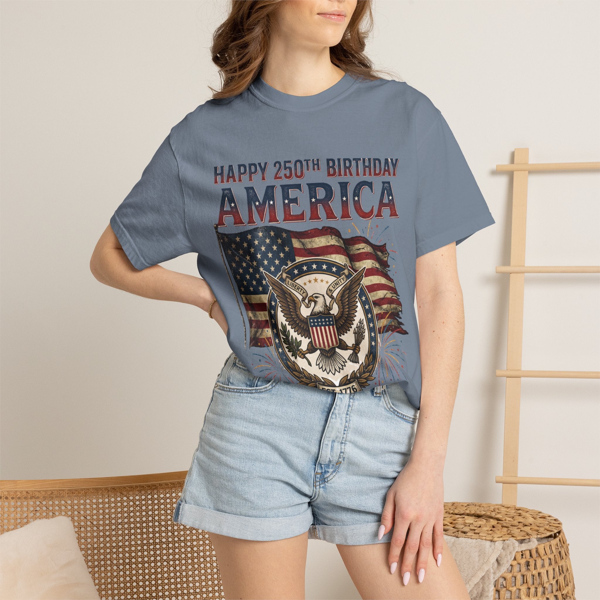 America 250th Anniversary T-Shirt — "Happy 250th Birthday America" Patriotic Tee (1776–2026)