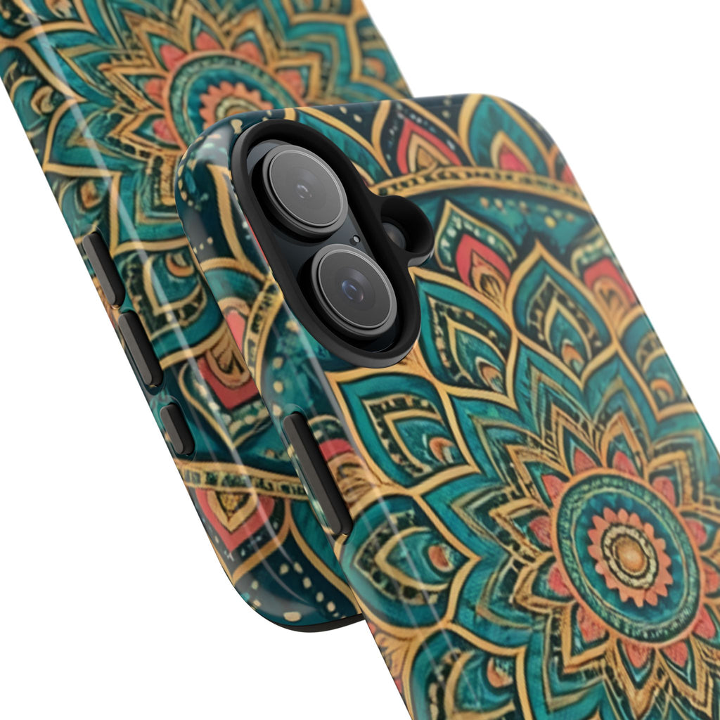 Teal Gold Mandala Tough Phone Case